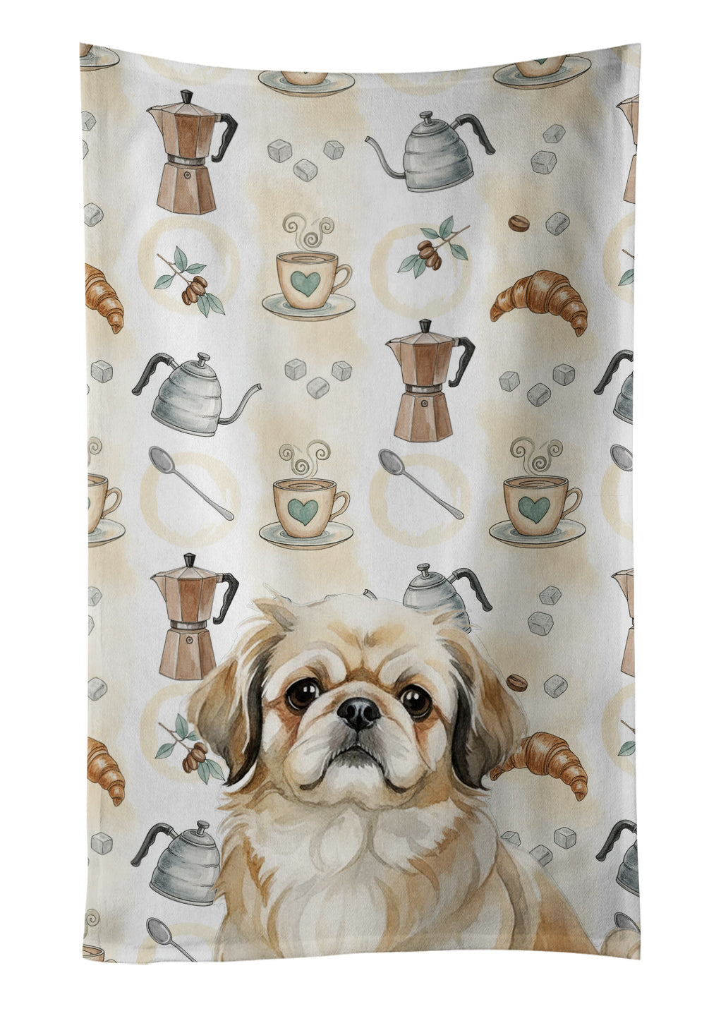 Caroline's Treasures Fawn Pekingese Coffee Bar Kitchen Towel
