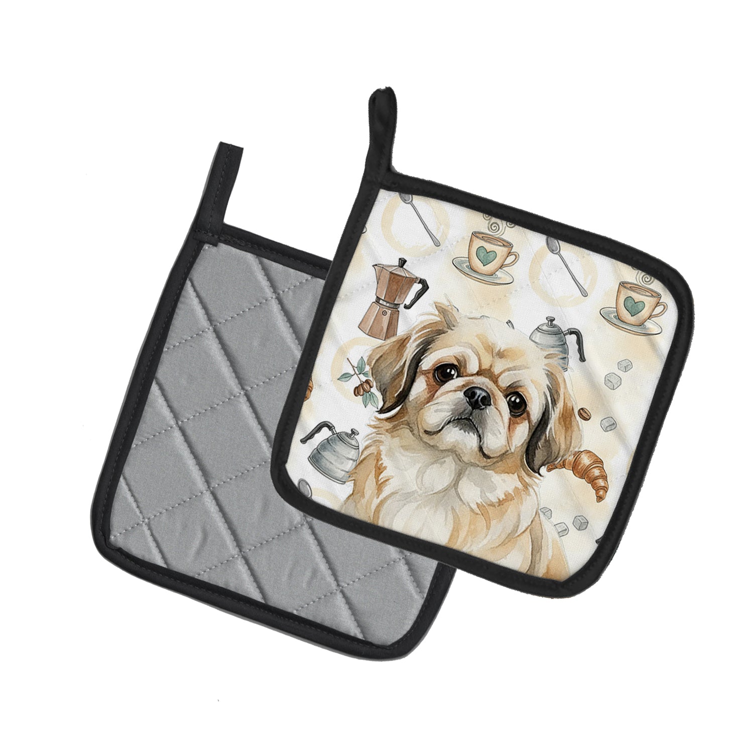 Caroline's Treasures Fawn Pekingese Coffee Bar Pair of Pot Holders