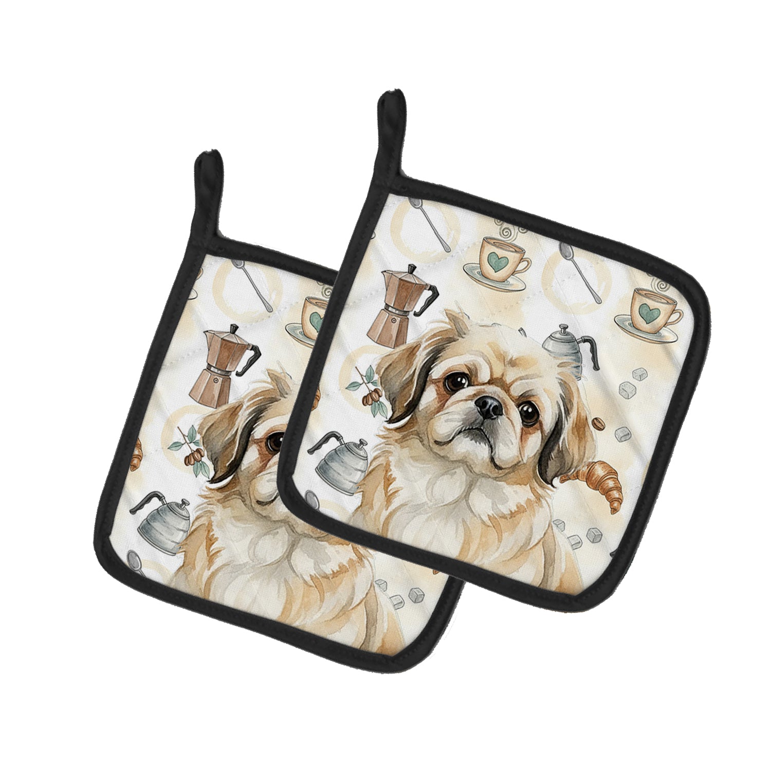 Caroline's Treasures Fawn Pekingese Coffee Bar Pair of Pot Holders