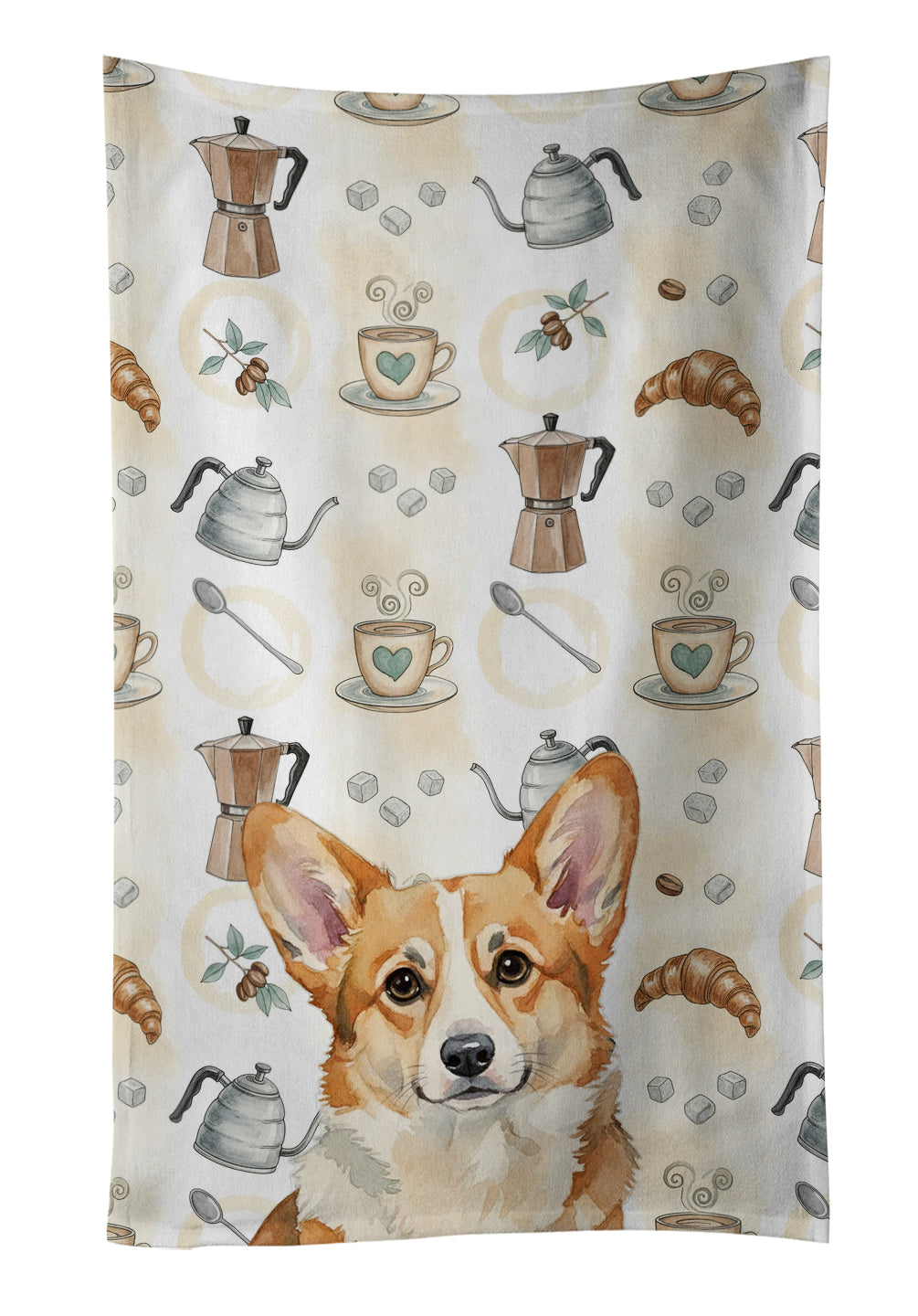 Caroline's Treasures Corgi Coffee Bar Kitchen Towel
