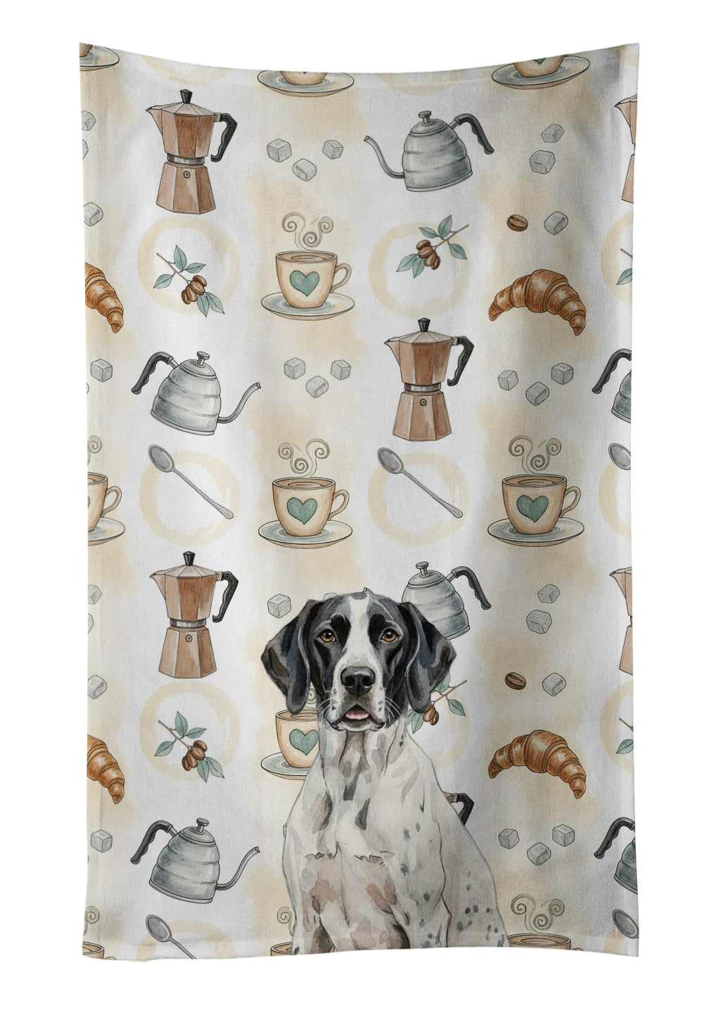 Caroline's Treasures Black and White Pointer Coffee Bar Kitchen Towel