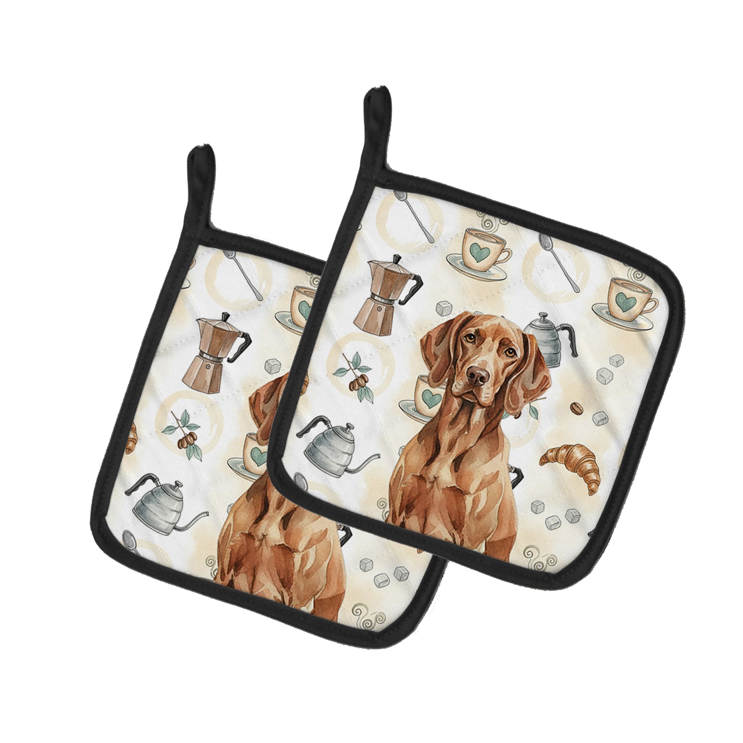 Caroline's Treasures Liver Pointer Coffee Bar Pair of Pot Holders