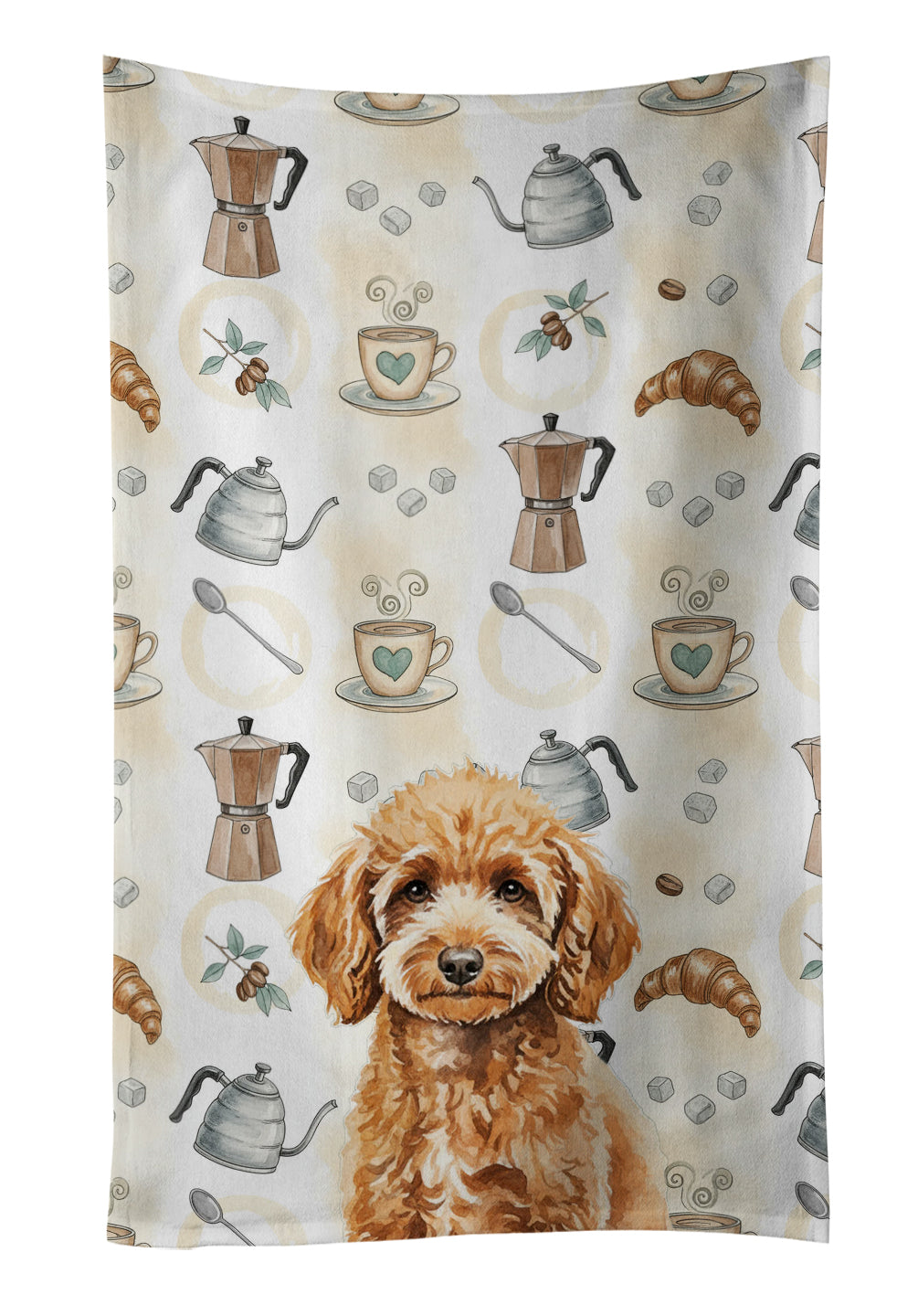 Caroline's Treasures Miniature Apricot Poodle Coffee Bar Kitchen Towel