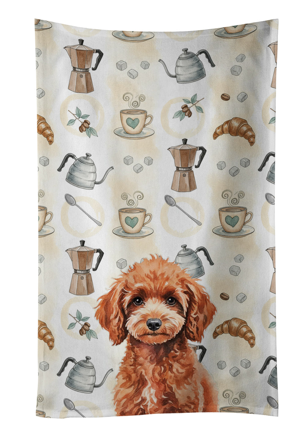 Caroline's Treasures Miniature Red Poodle Coffee Bar Kitchen Towel