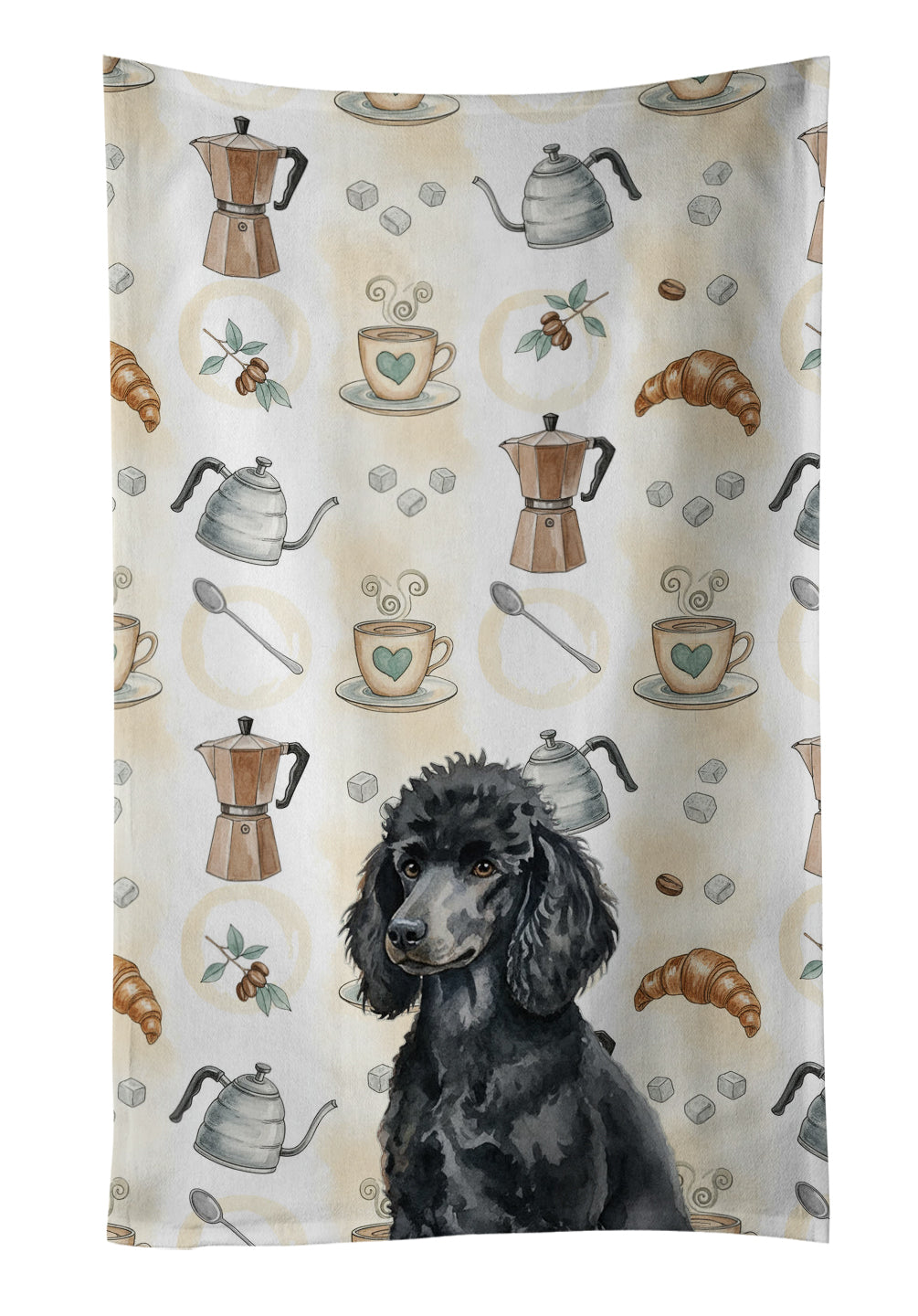 Caroline's Treasures Standard Black Poodle Coffee Bar Kitchen Towel