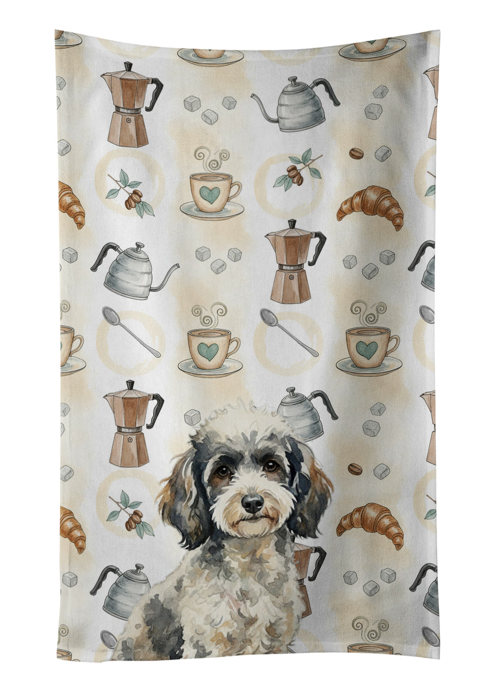 Caroline's Treasures Toy Parti Poodle Coffee Bar Kitchen Towel