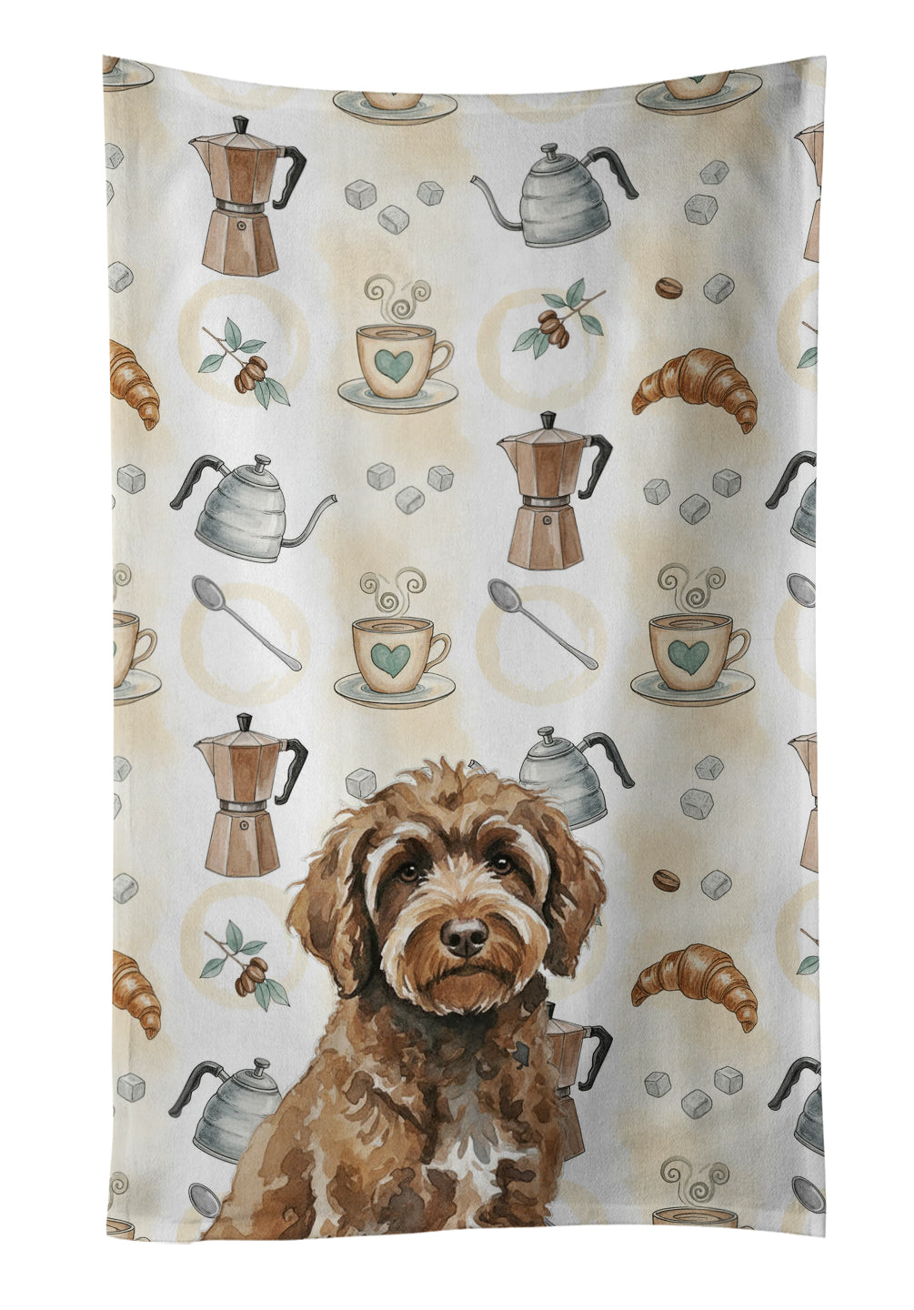 Caroline's Treasures Brown Portuguese Water Dog Coffee Bar Kitchen Towel