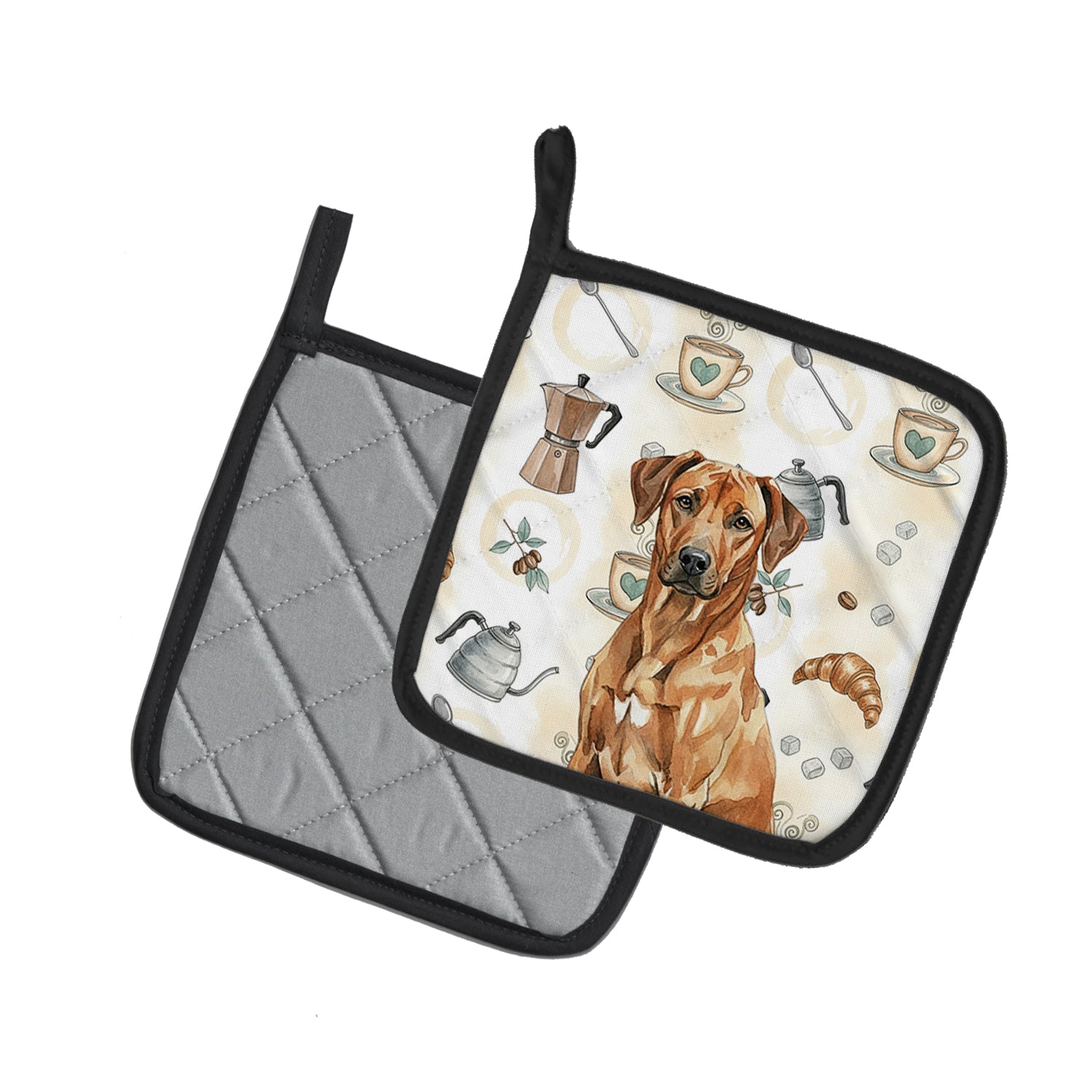 Caroline's Treasures Rhodesian Ridgeback Coffee Bar Pair of Pot Holders