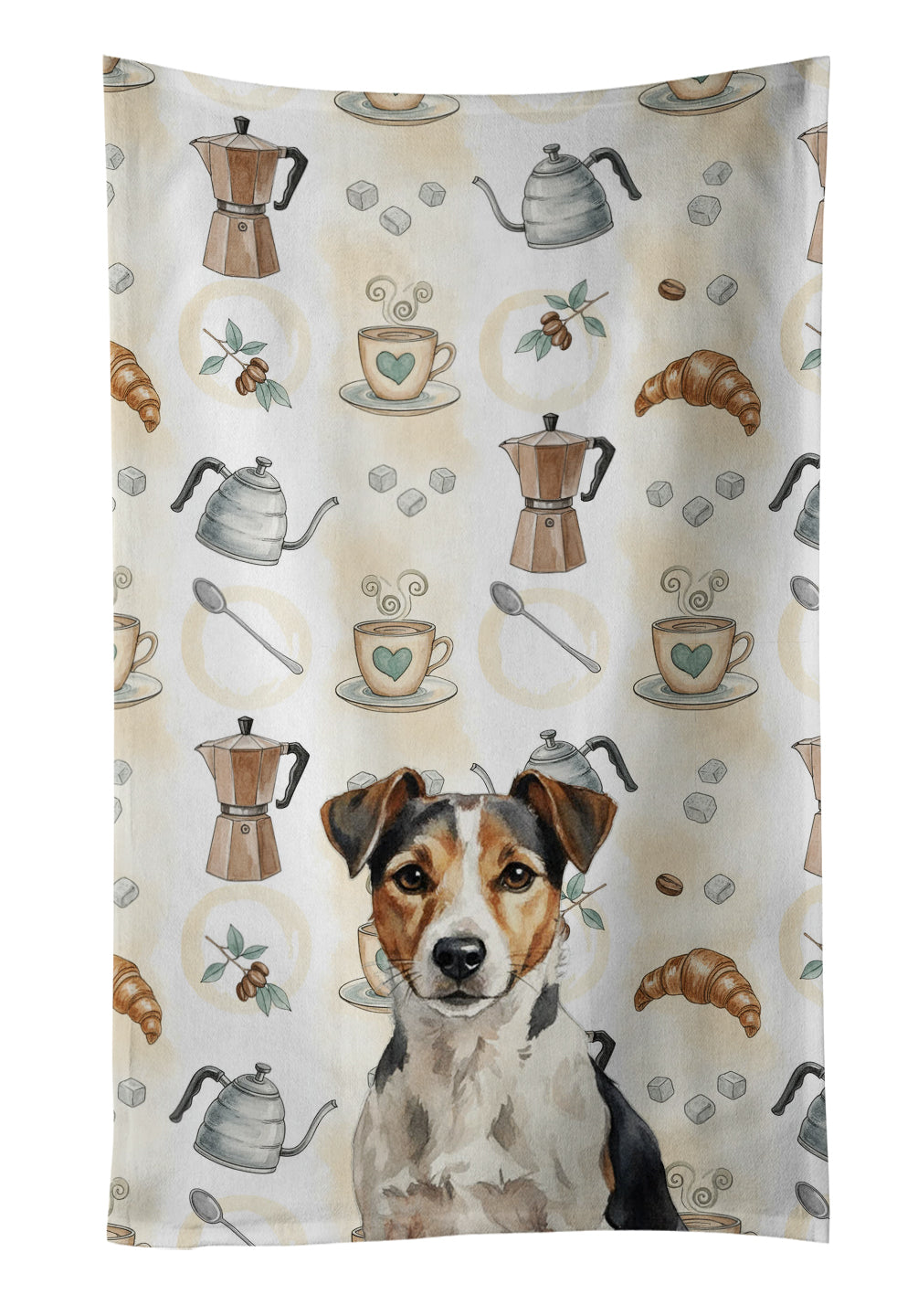 Caroline's Treasures Tricolor Russell Terrier Coffee Bar Kitchen Towel
