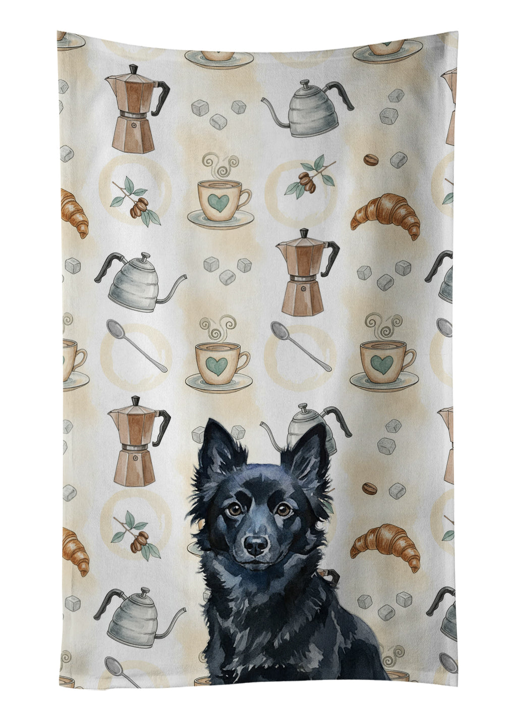Caroline's Treasures Schipperke Coffee Bar Kitchen Towel