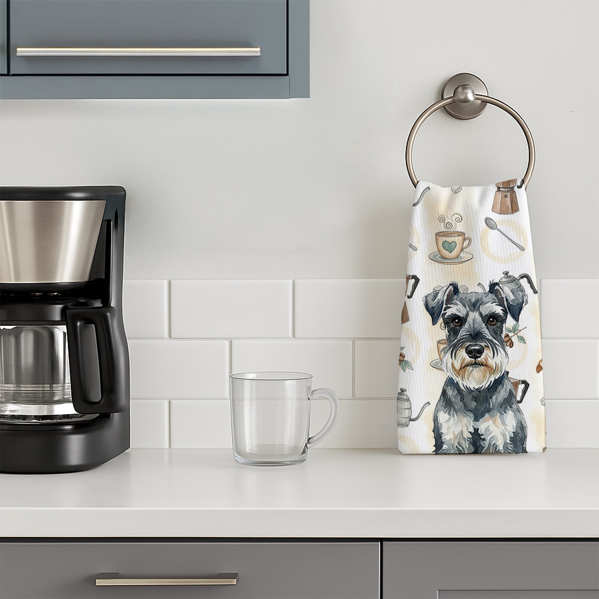 Caroline's Treasures Schnauzer Coffee Bar Kitchen Towel