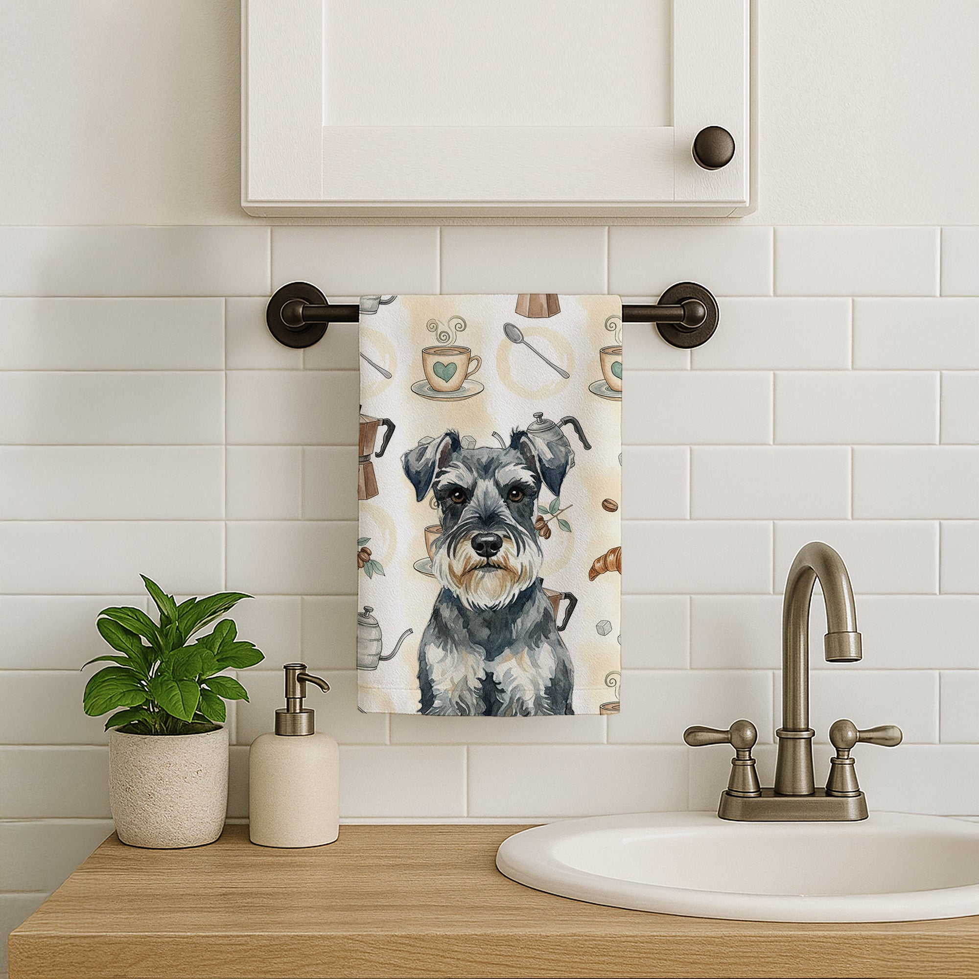 Caroline's Treasures Schnauzer Coffee Bar Kitchen Towel