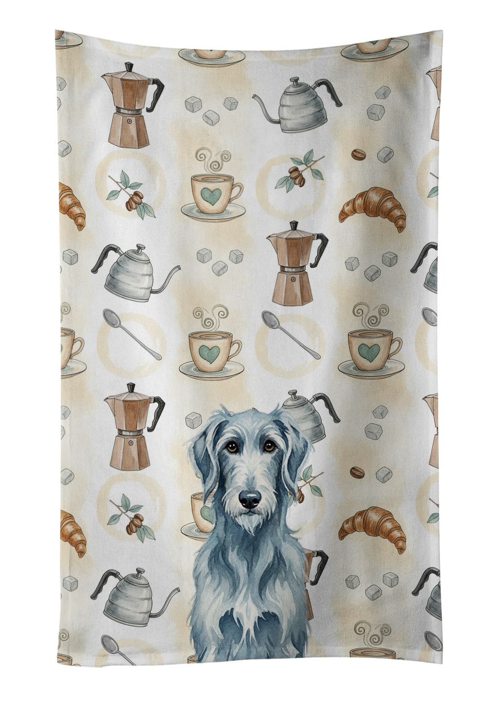 Caroline's Treasures Blue-Gray Scottish Deerhound Coffee Bar Kitchen Towel