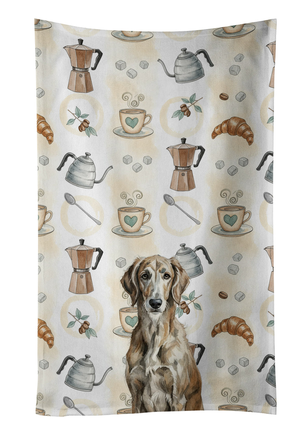 Caroline's Treasures Brindle Scottish Deerhound Coffee Bar Kitchen Towel