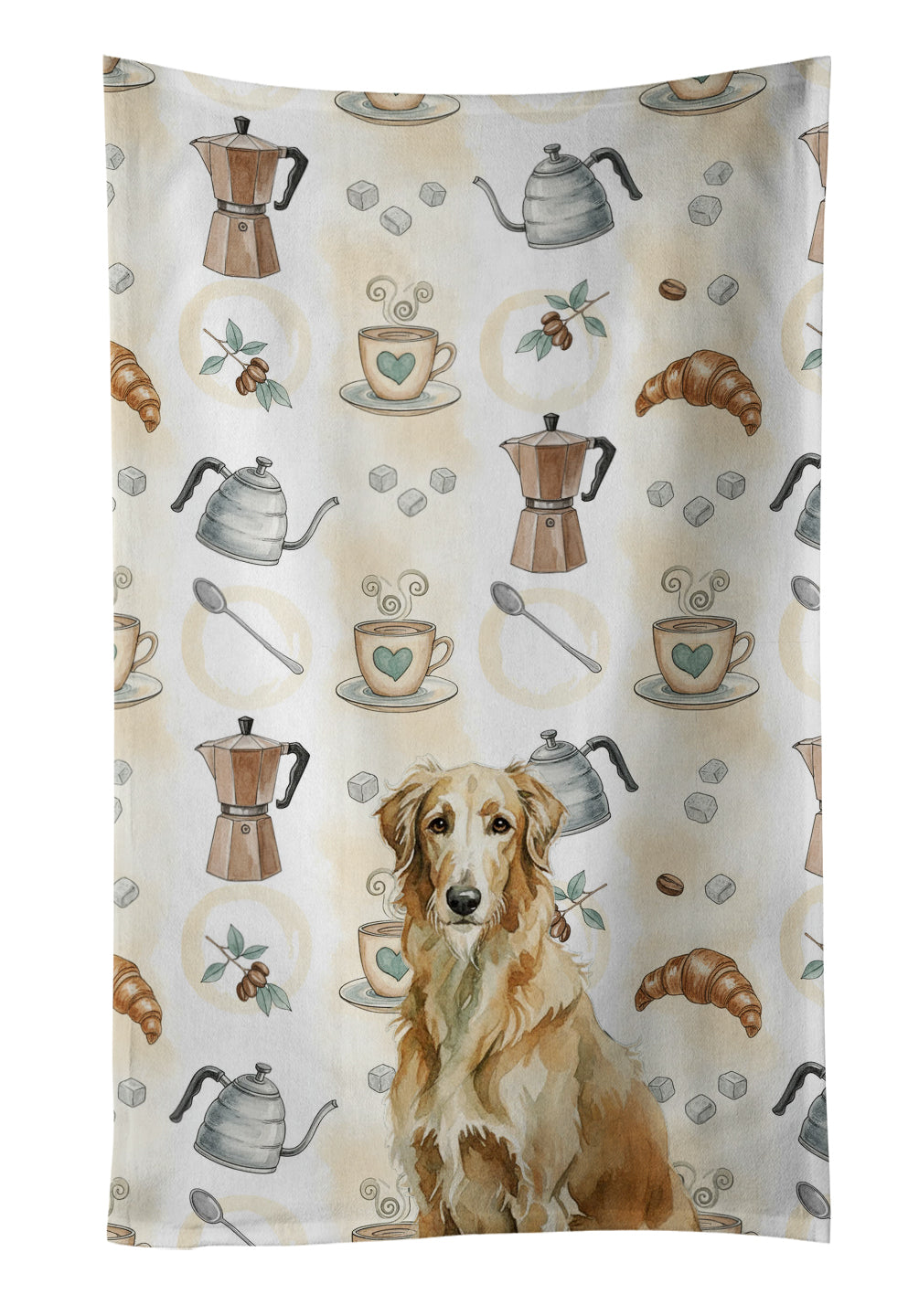 Caroline's Treasures Wheaten Scottish Deerhound Coffee Bar Kitchen Towel