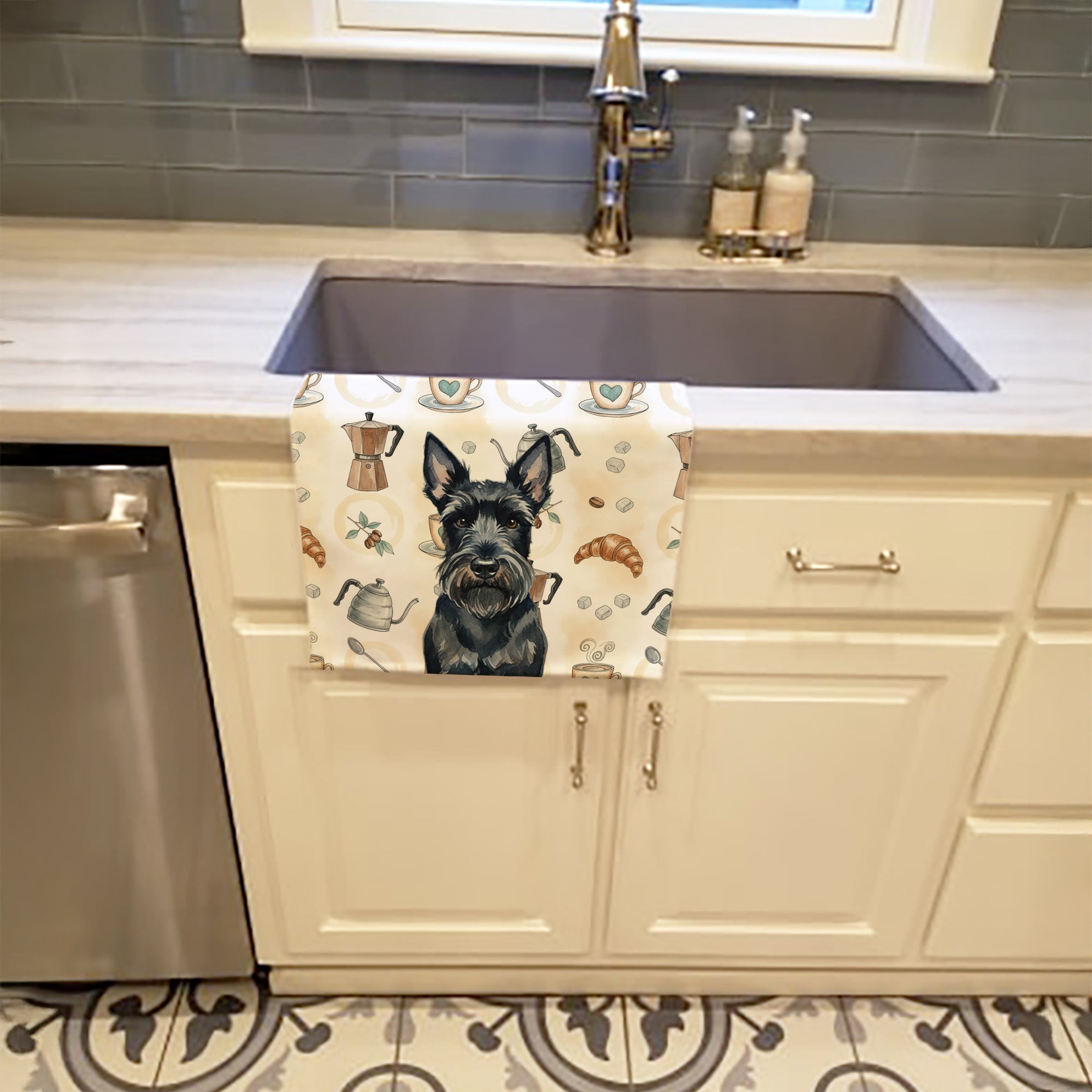 Caroline's Treasures Scottish Terrier Coffee Bar Kitchen Towel