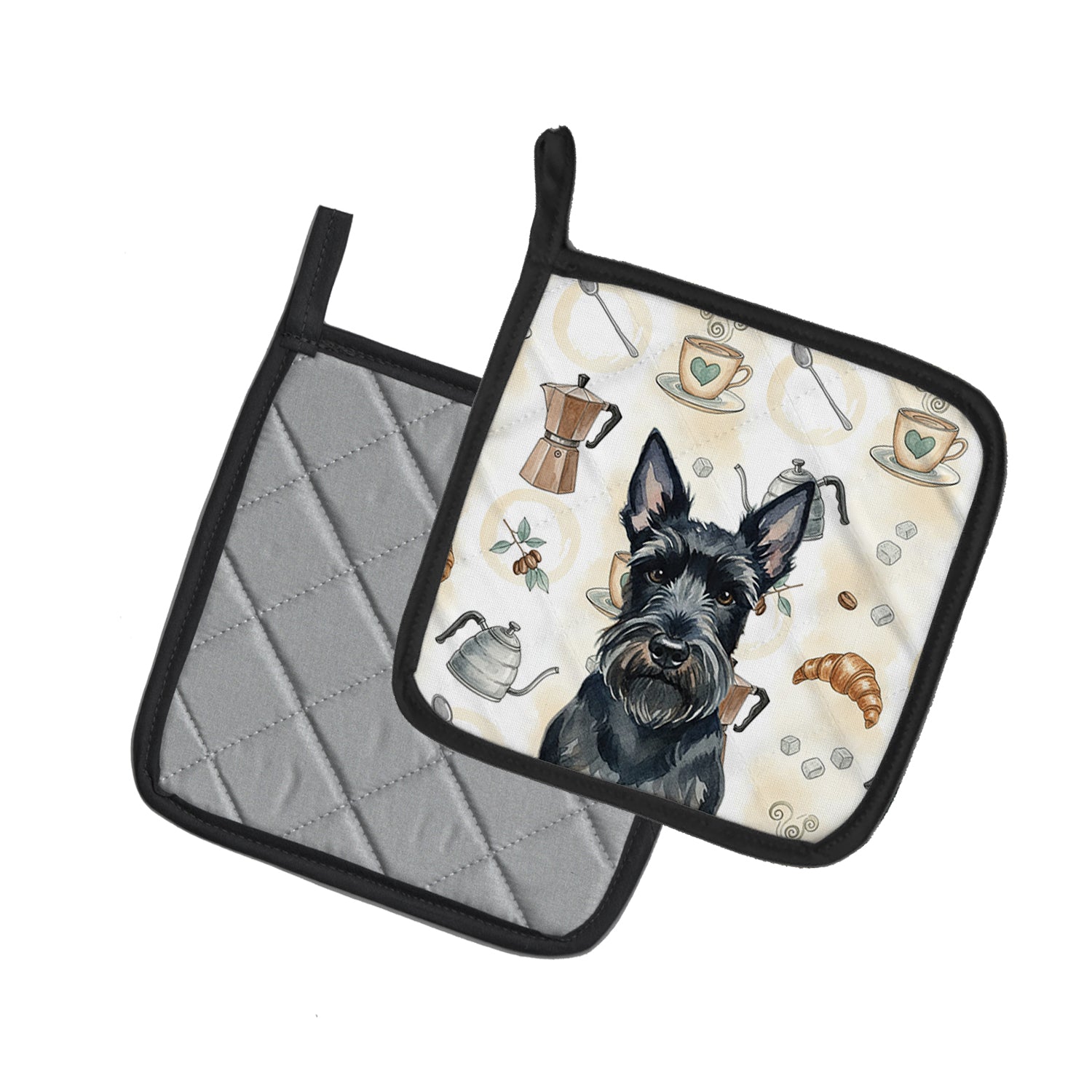 Caroline's Treasures Scottish Terrier Coffee Bar Pair of Pot Holders