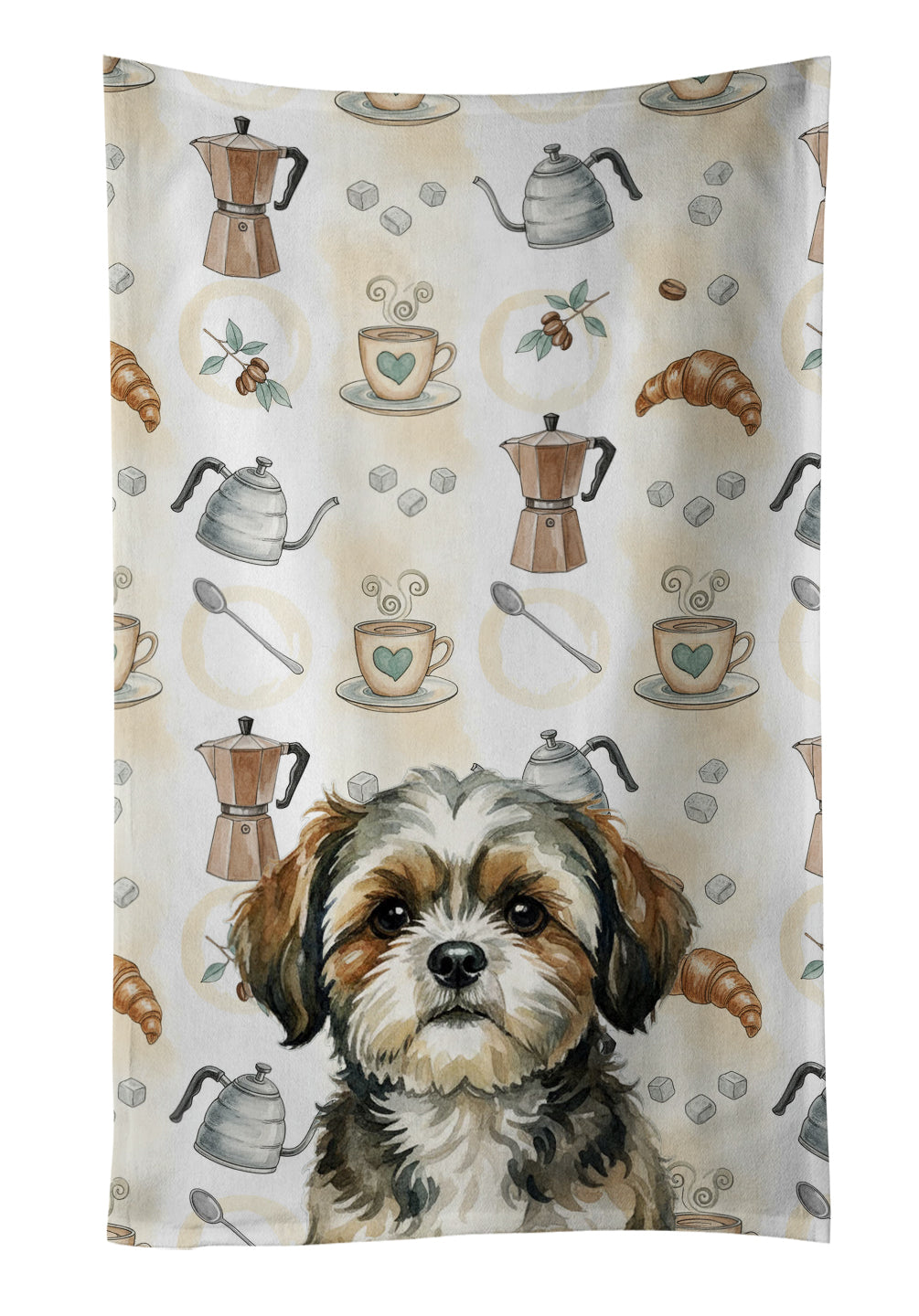 Caroline's Treasures Brindle Shih Tzu Coffee Bar Kitchen Towel