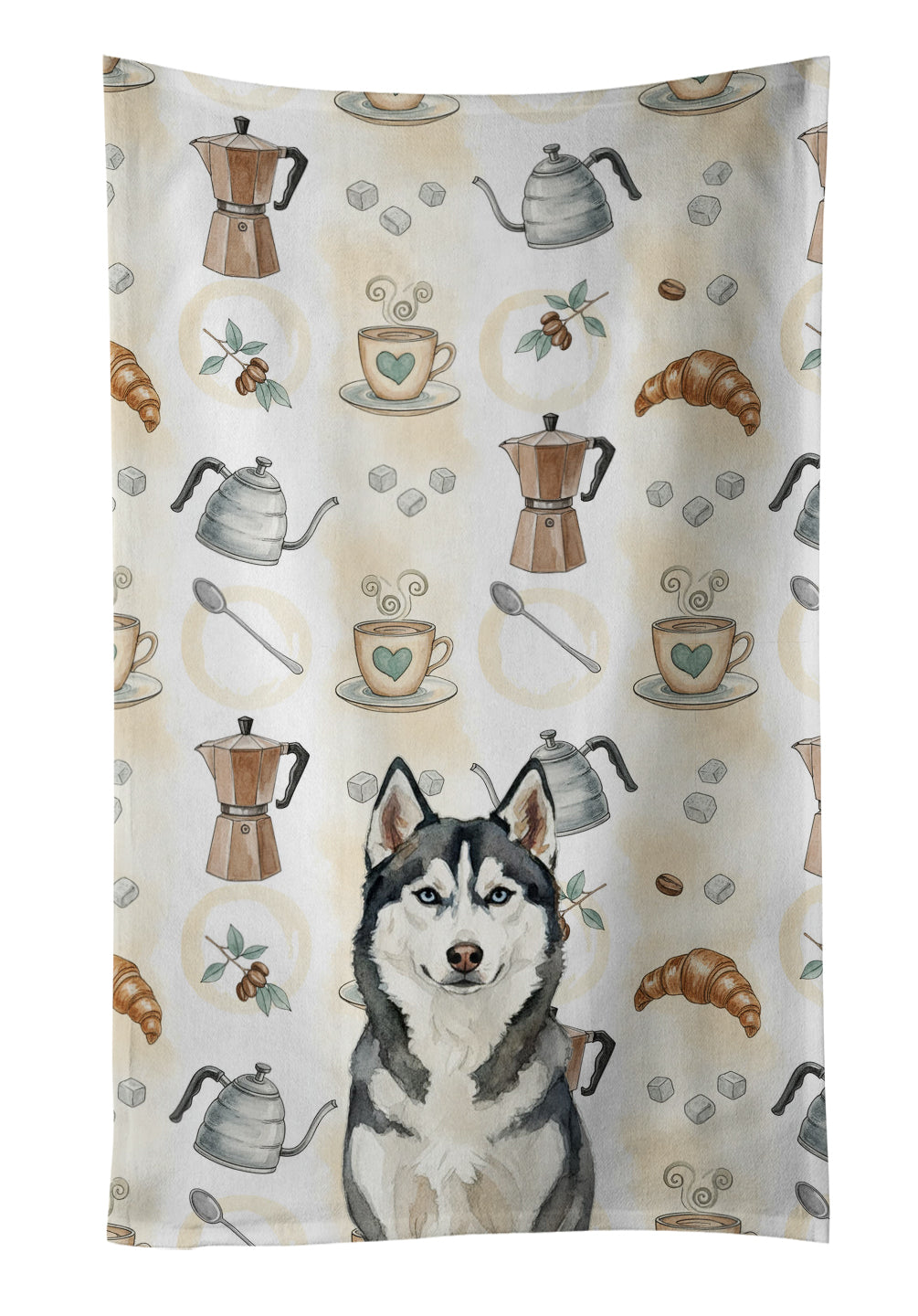 Caroline's Treasures Siberian Husky Coffee Bar Kitchen Towel
