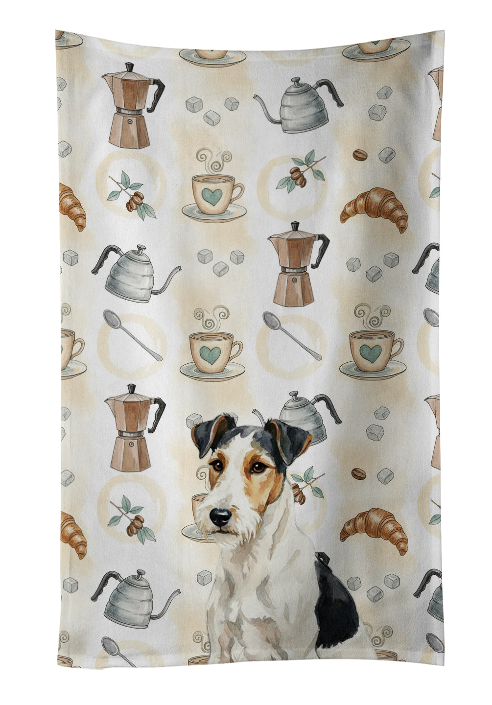 Caroline's Treasures Smooth Fox Terrier Coffee Bar Kitchen Towel