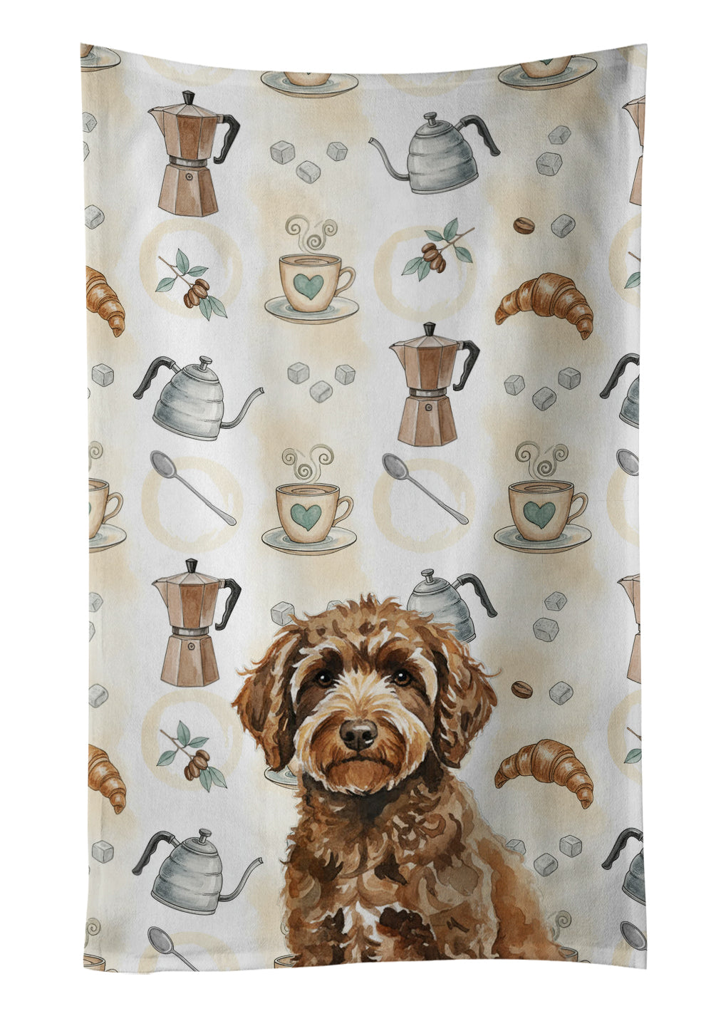 Caroline's Treasures Spanish Water Dog Coffee Bar Kitchen Towel