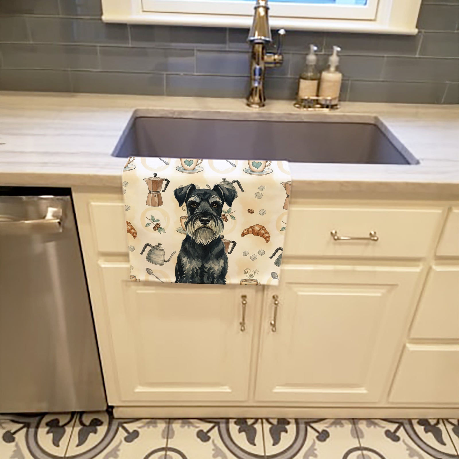 Caroline's Treasures Standard Schnauzer Coffee Bar Kitchen Towel