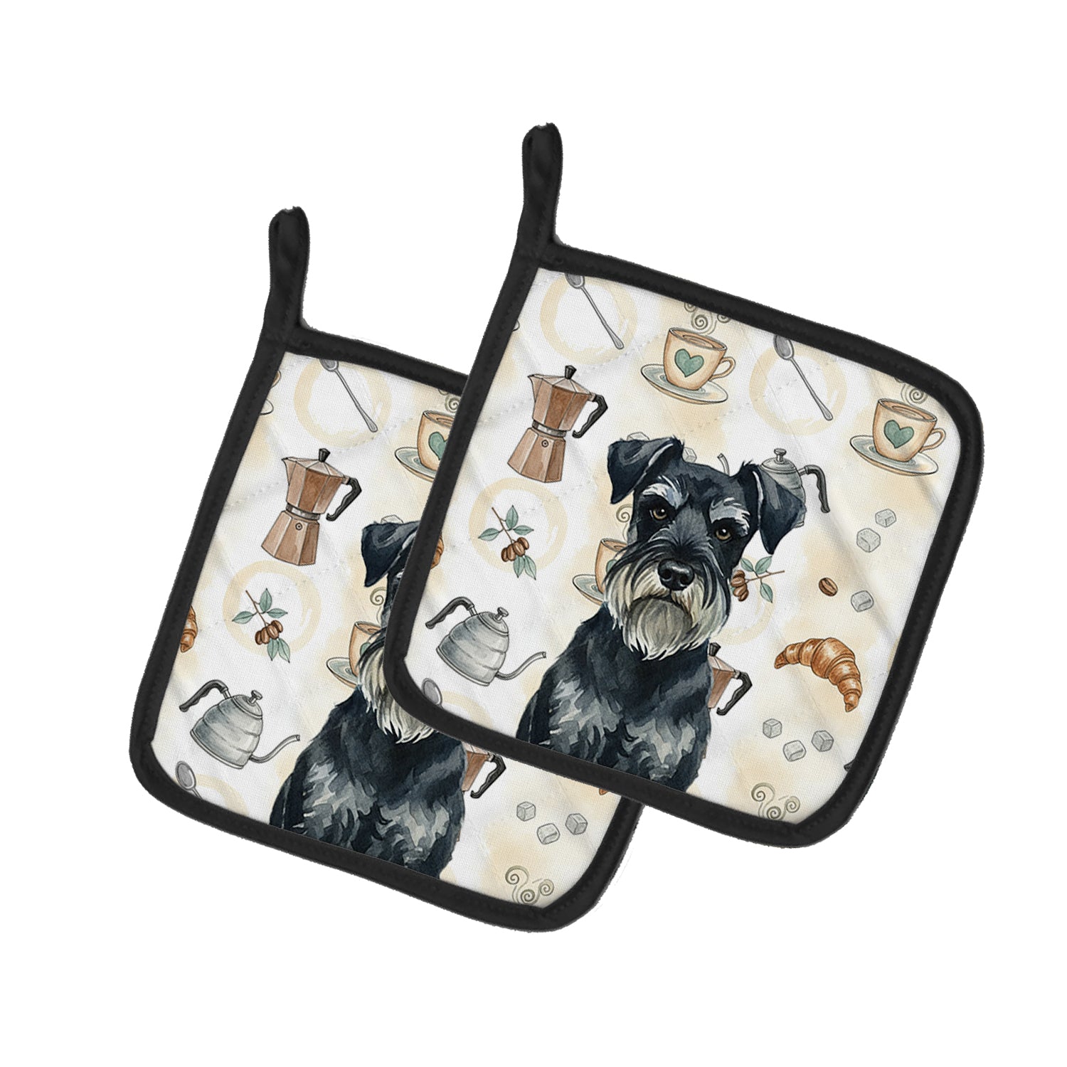Caroline's Treasures Standard Schnauzer Coffee Bar Pair of Pot Holders