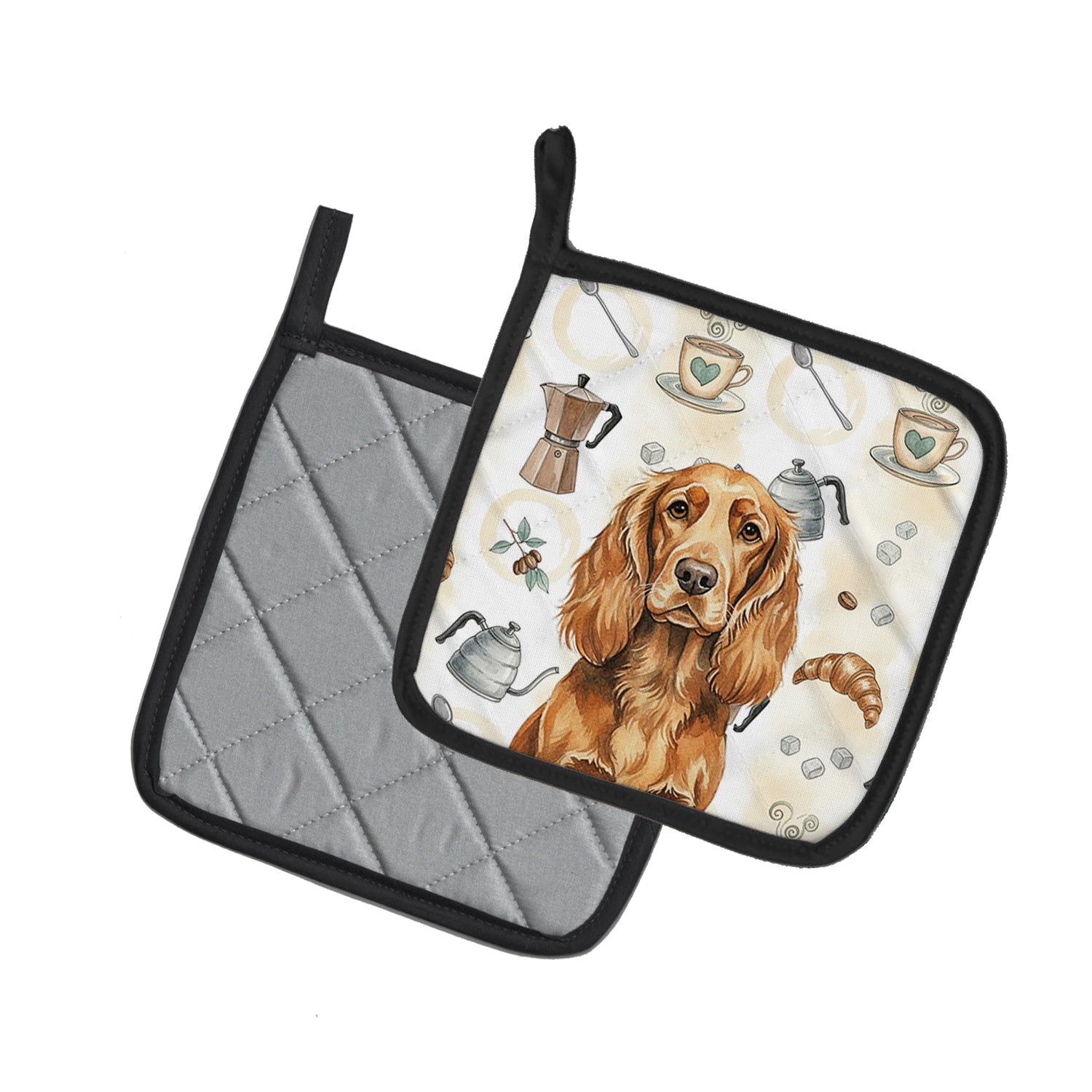 Caroline's Treasures Sussex Spaniel Coffee Bar Pair of Pot Holders