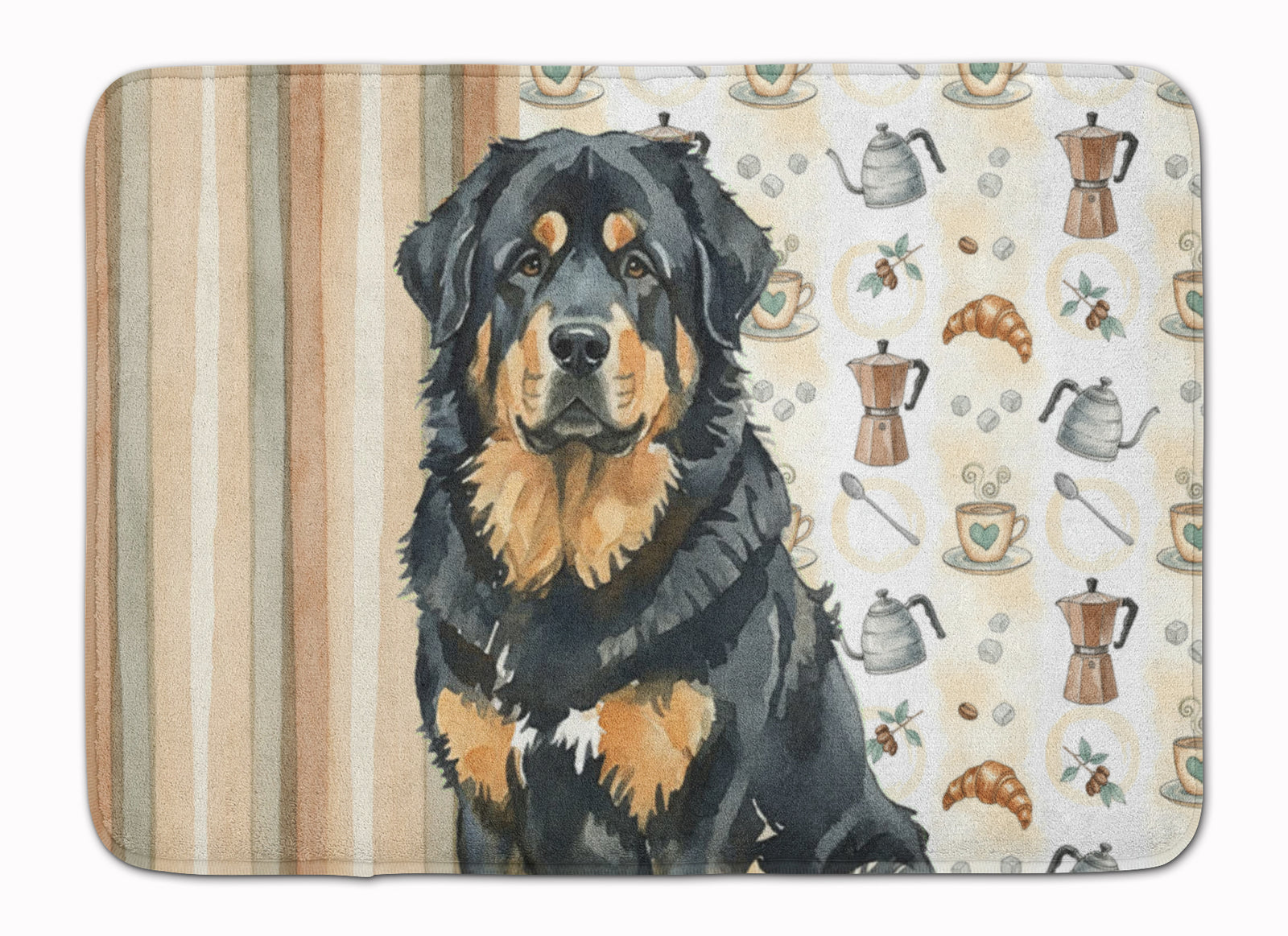 Caroline's Treasures Black and Tan Tibetan Mastiff Coffee Bar Memory Foam Kitchen Mat