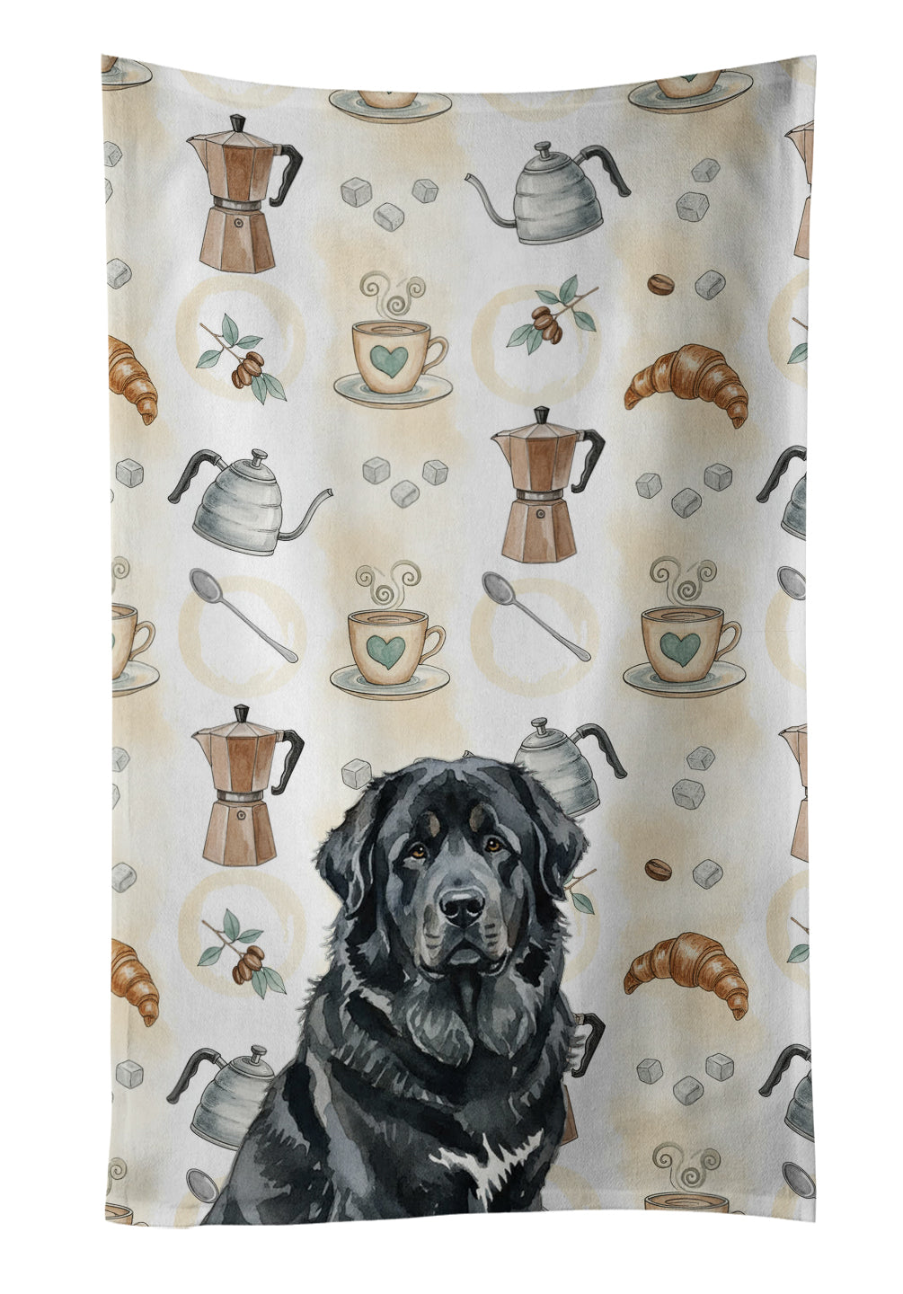 Caroline's Treasures Black Tibetan Mastiff Coffee Bar Kitchen Towel
