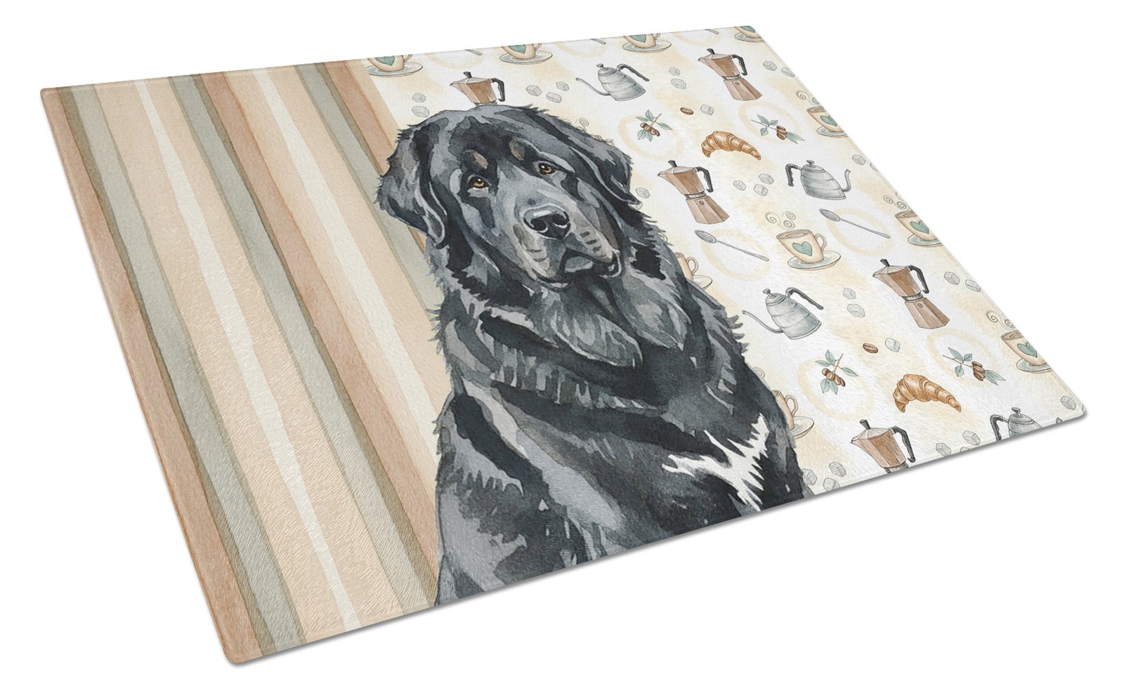 Buy this Black Tibetan Mastiff Coffee Bar Glass Cutting Board