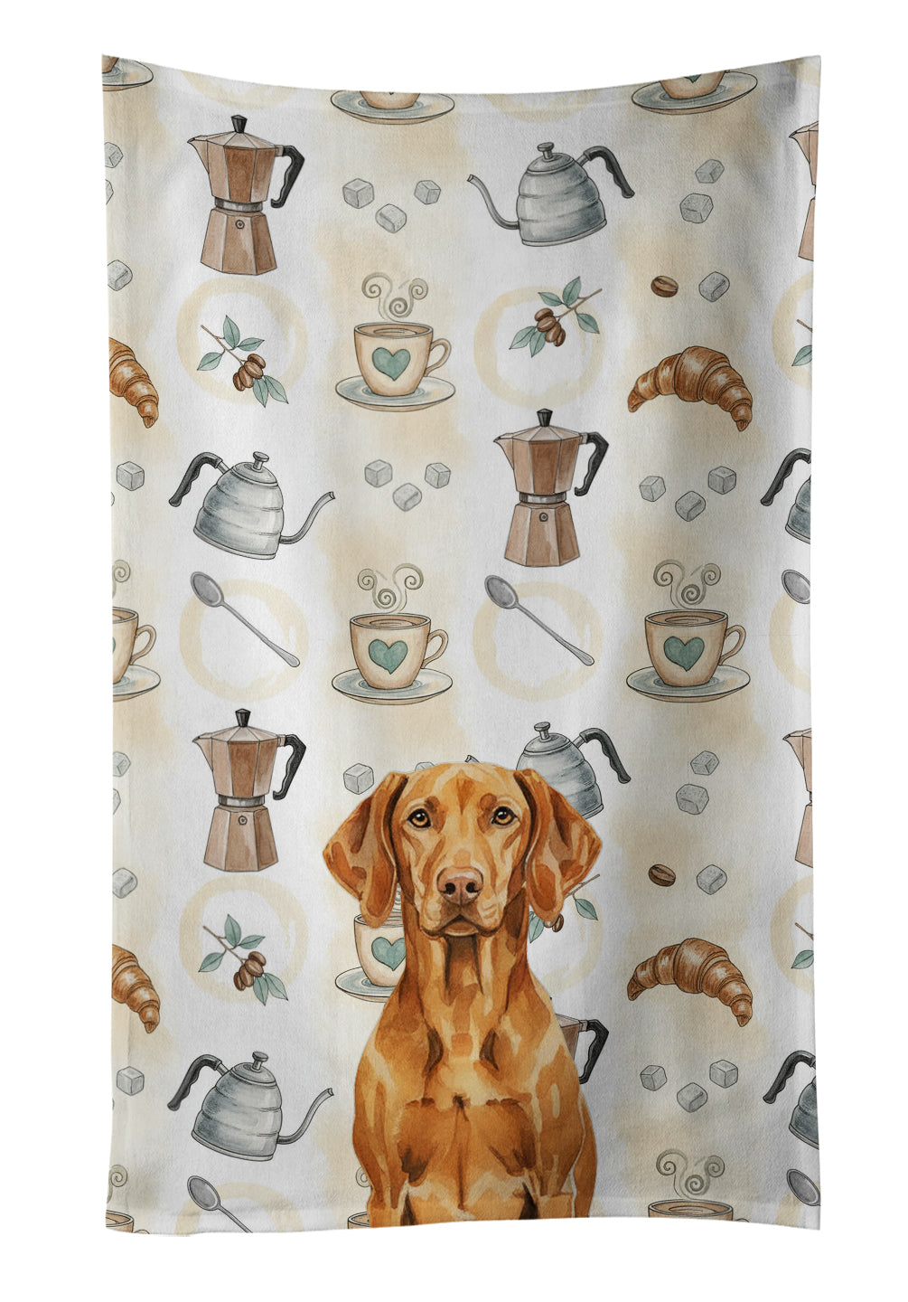 Caroline's Treasures Vizsla Coffee Bar Kitchen Towel