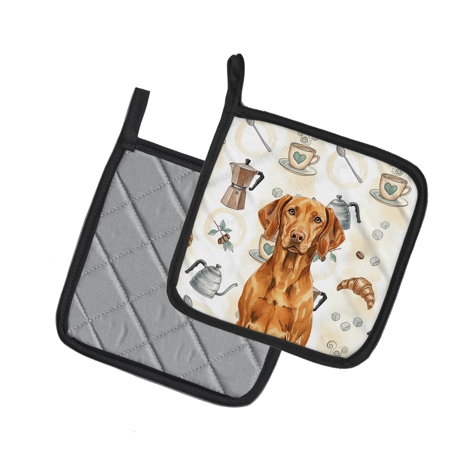 Caroline's Treasures Vizsla Coffee Bar Pair of Pot Holders