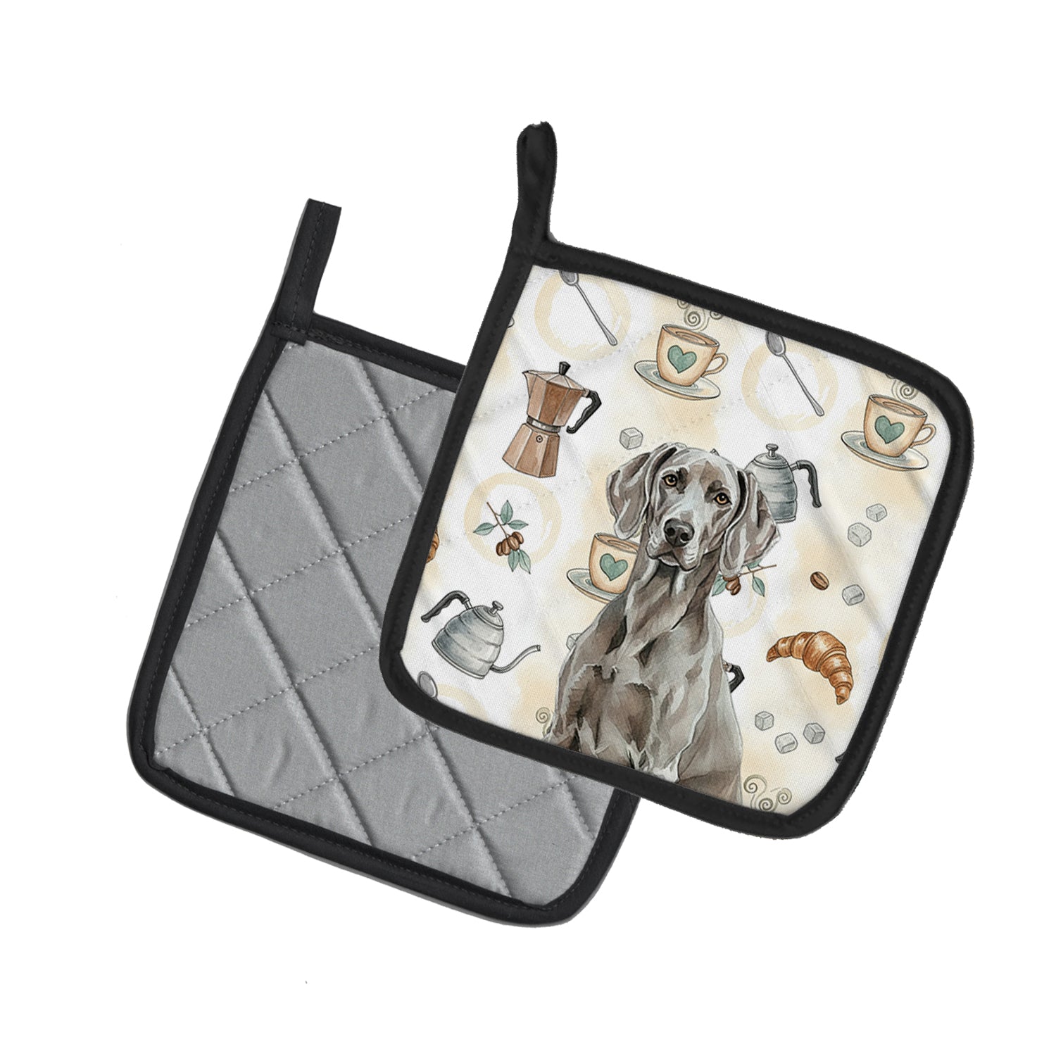 Caroline's Treasures Weimaraner Coffee Bar Pair of Pot Holders