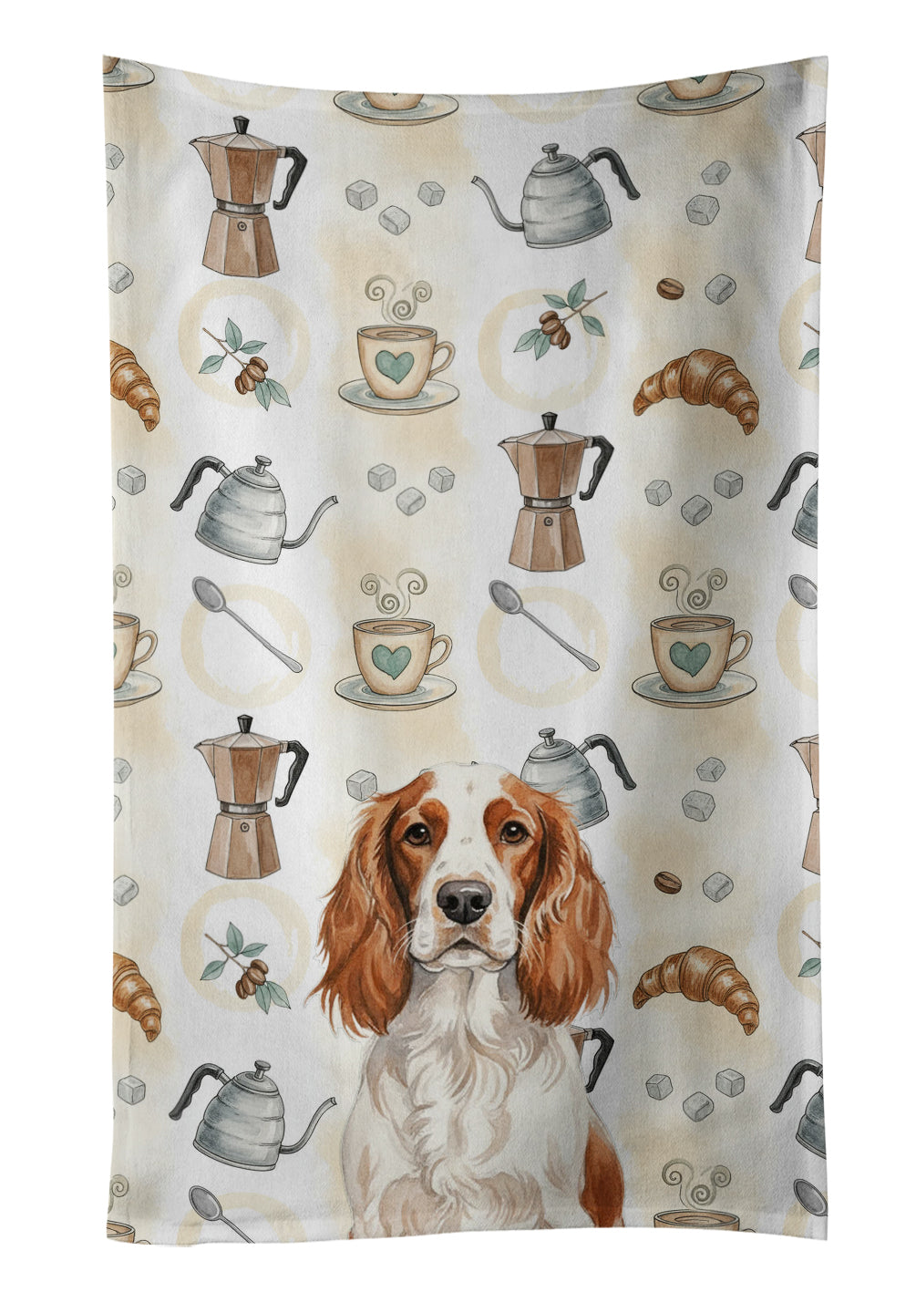 Caroline's Treasures Welsh Springer Spaniel Coffee Bar Kitchen Towel