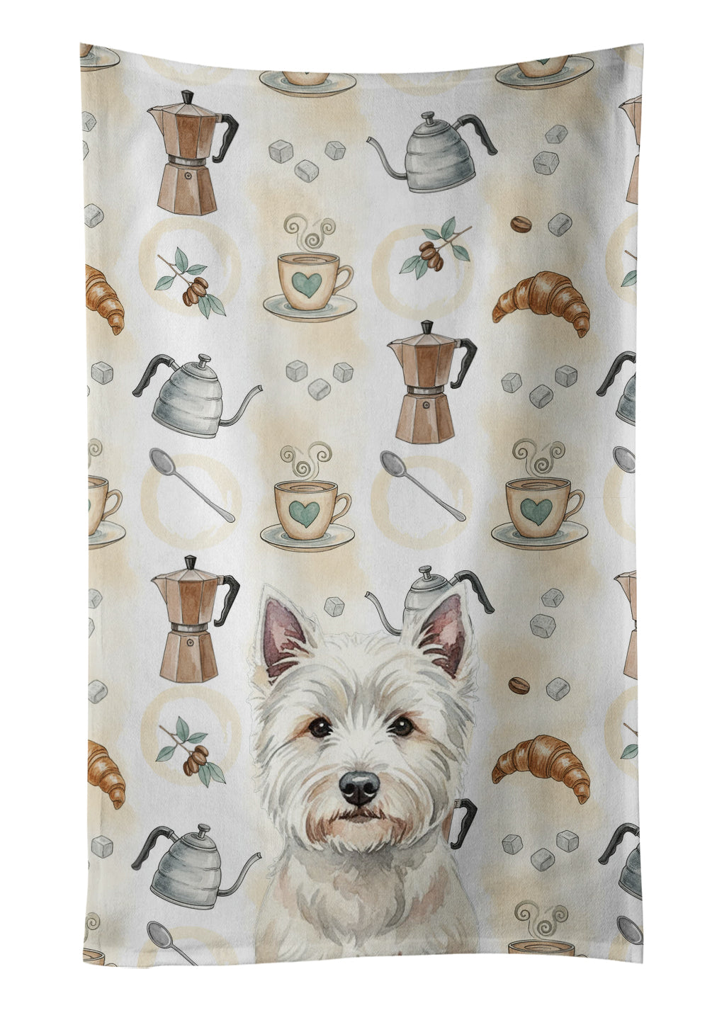 Caroline's Treasures Westie Coffee Bar Kitchen Towel