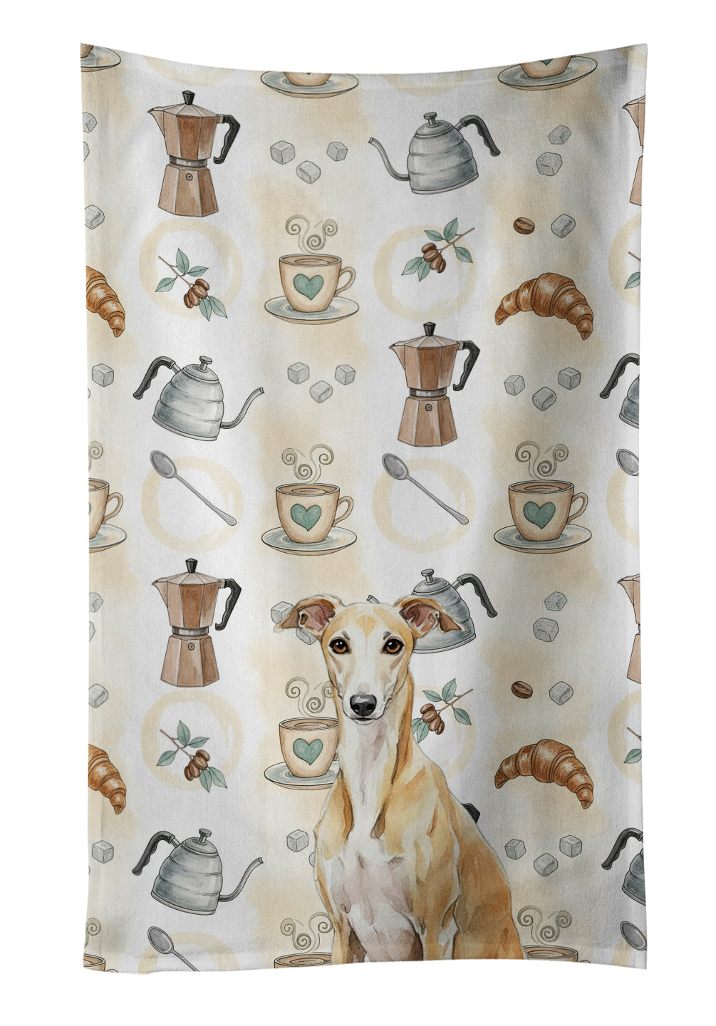 Caroline's Treasures Fawn Whippet Coffee Bar Kitchen Towel