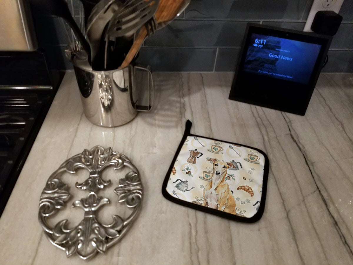 Caroline's Treasures Fawn Whippet Coffee Bar Pair of Pot Holders