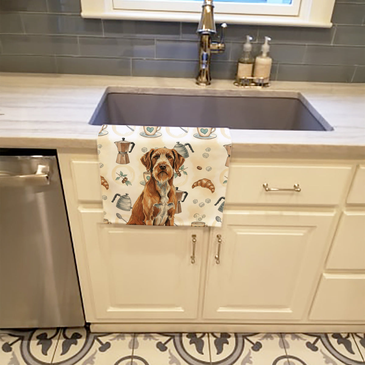 Caroline's Treasures Wirehaired Pointing Griffon Coffee Bar Kitchen Towel