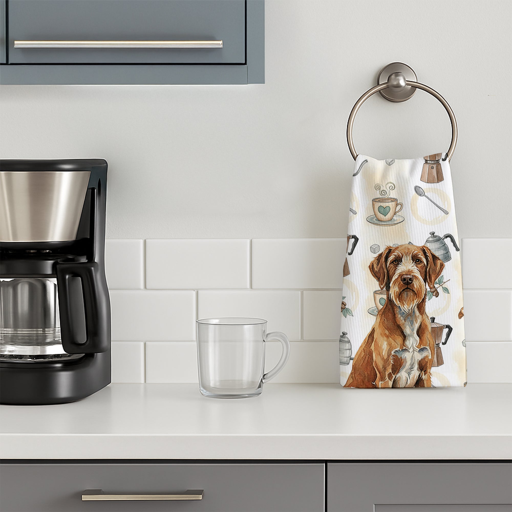 Caroline's Treasures Wirehaired Pointing Griffon Coffee Bar Kitchen Towel
