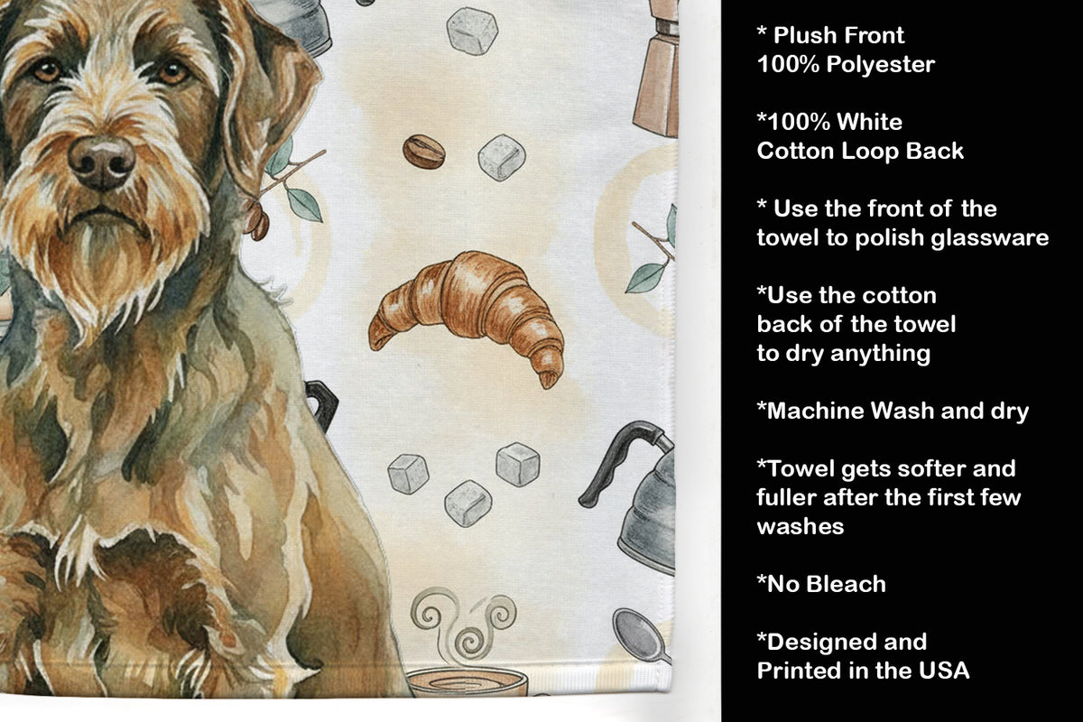 Caroline's Treasures Chestnut Wirehaired Pointing Griffon Coffee Bar Kitchen Towel