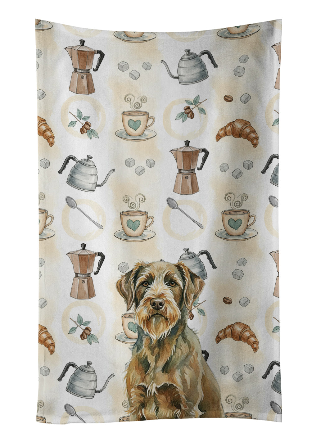 Caroline's Treasures Chestnut Wirehaired Pointing Griffon Coffee Bar Kitchen Towel