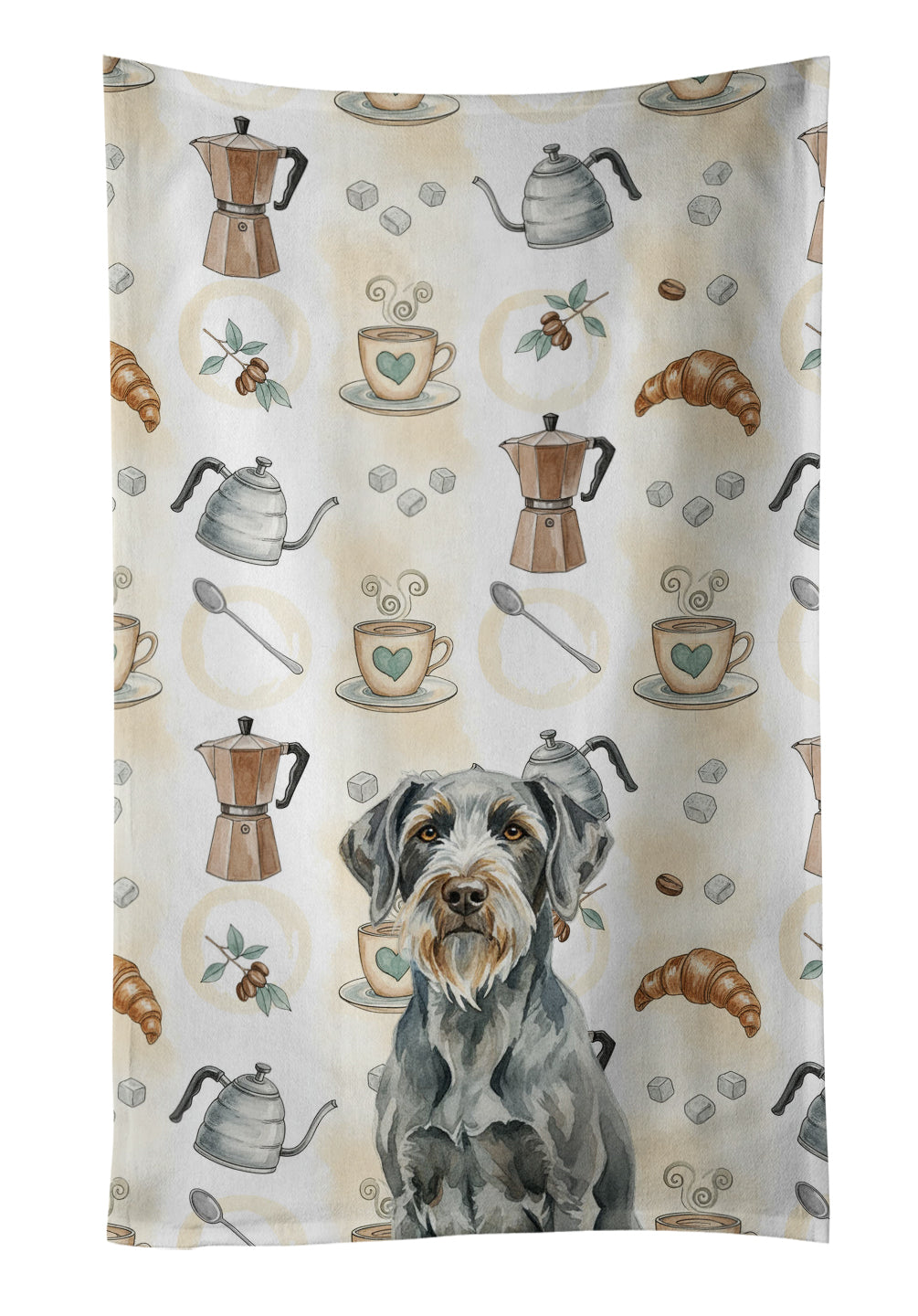 Caroline's Treasures Steel Gray Wirehaired Pointing Griffon Coffee Bar Kitchen Towel