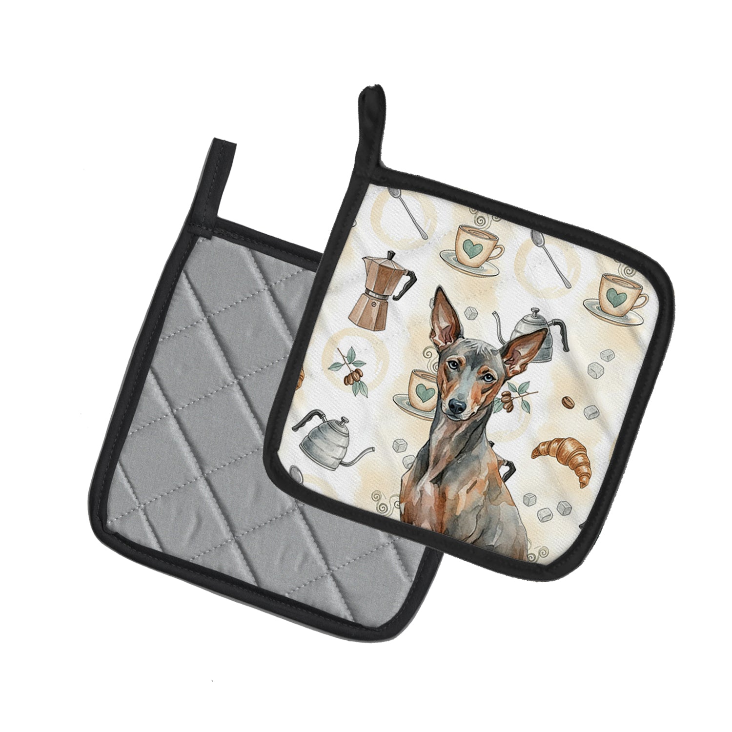 Caroline's Treasures Xoloitzcuintli Coffee Bar Pair of Pot Holders