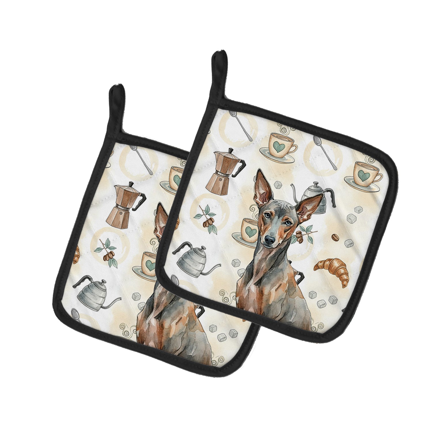 Caroline's Treasures Xoloitzcuintli Coffee Bar Pair of Pot Holders