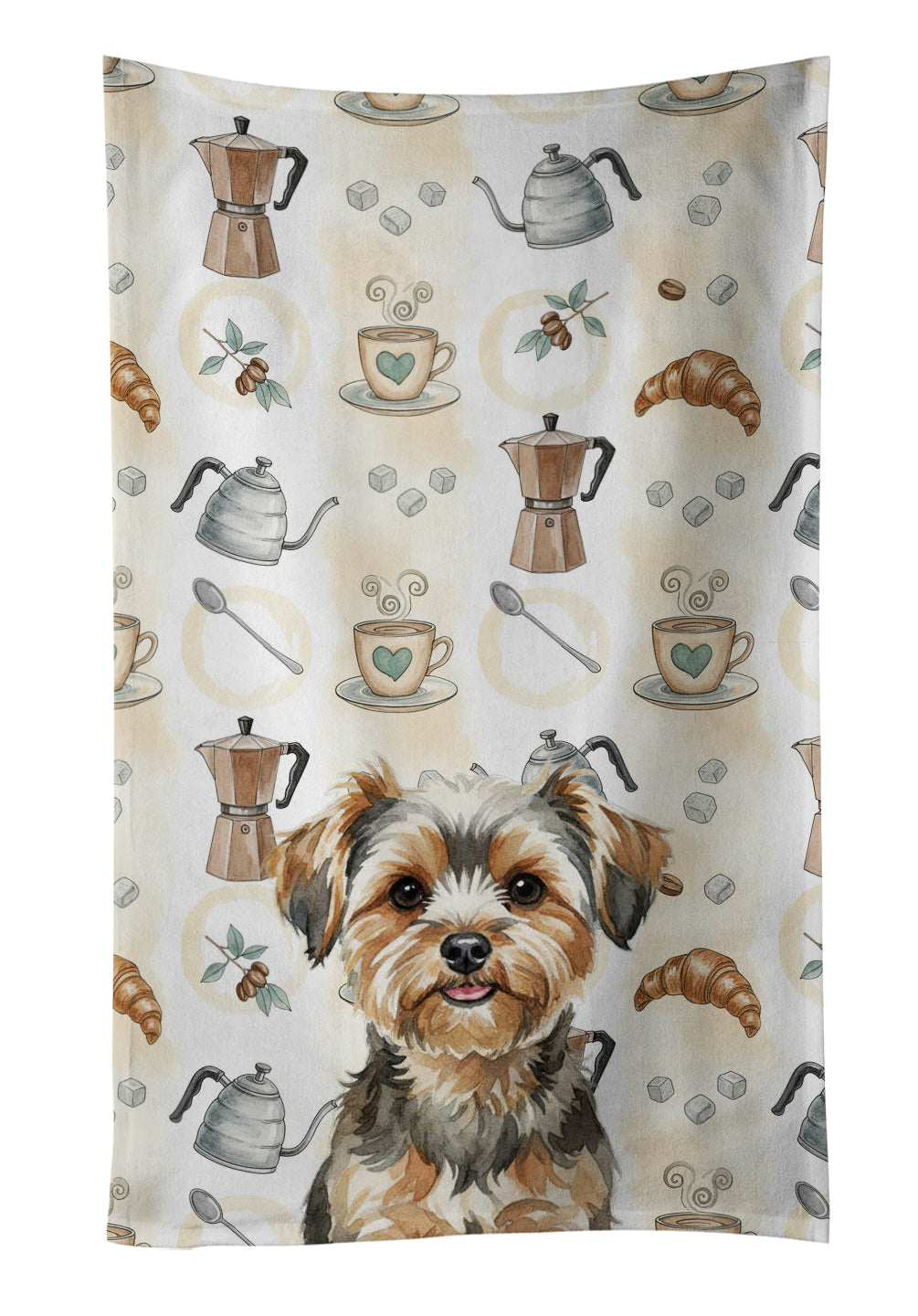 Caroline's Treasures Yorkiepoo Coffee Bar Kitchen Towel
