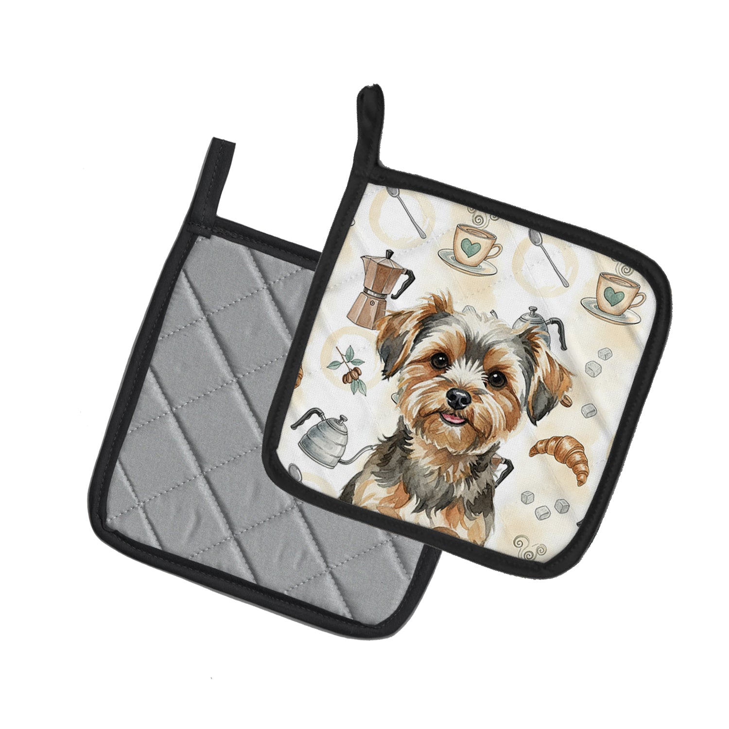 Caroline's Treasures Yorkiepoo Coffee Bar Pair of Pot Holders