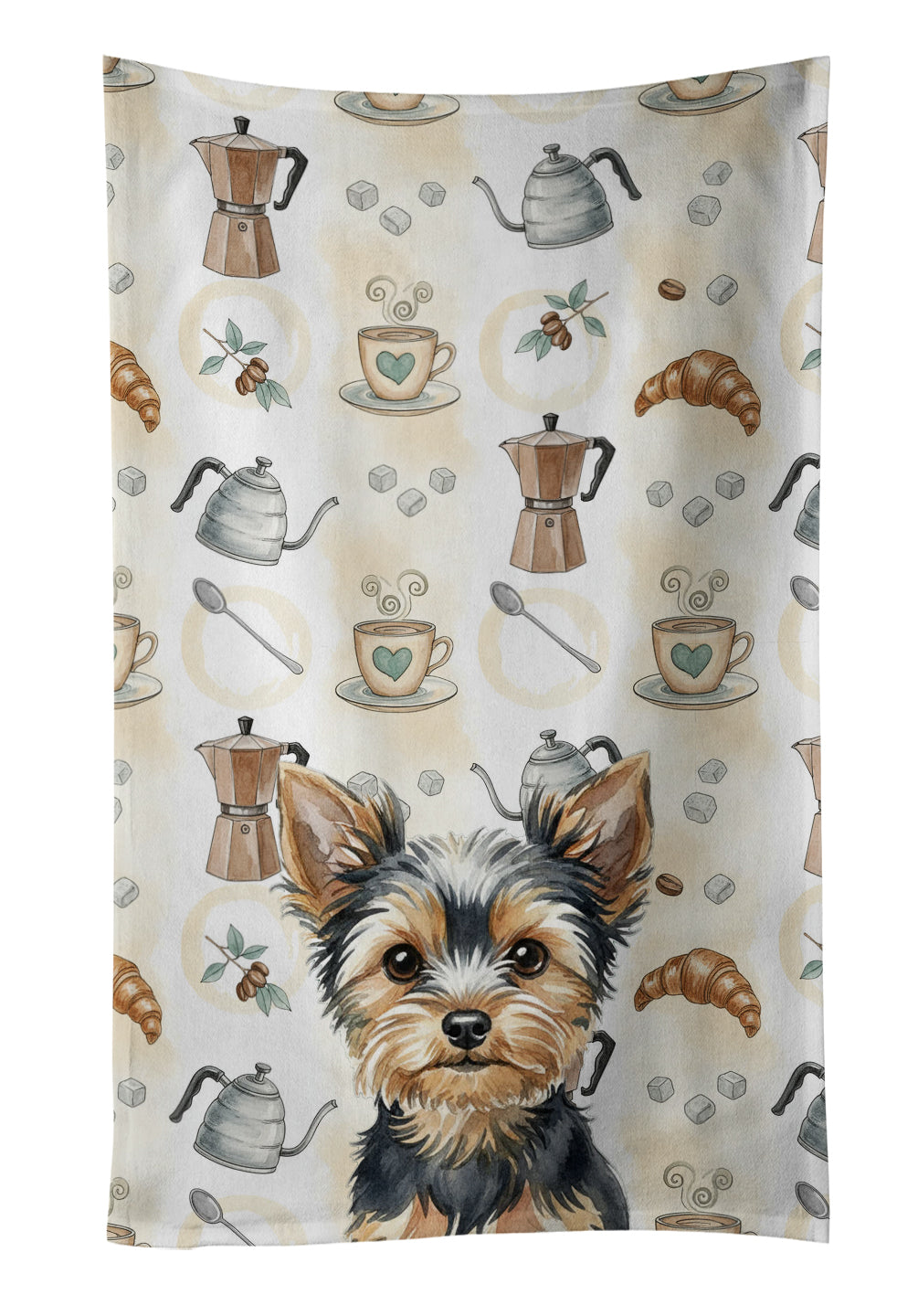 Caroline's Treasures Black and Tan Yorkshire Terrier Coffee Bar Kitchen Towel