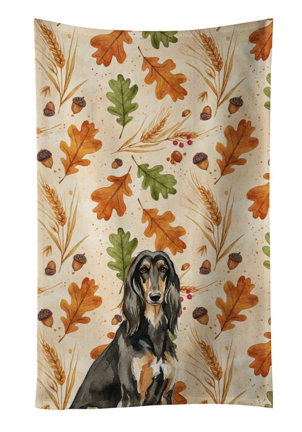 Caroline's Treasures Black & Tan Afghan Hound Heirloom Fall Kitchen Towel