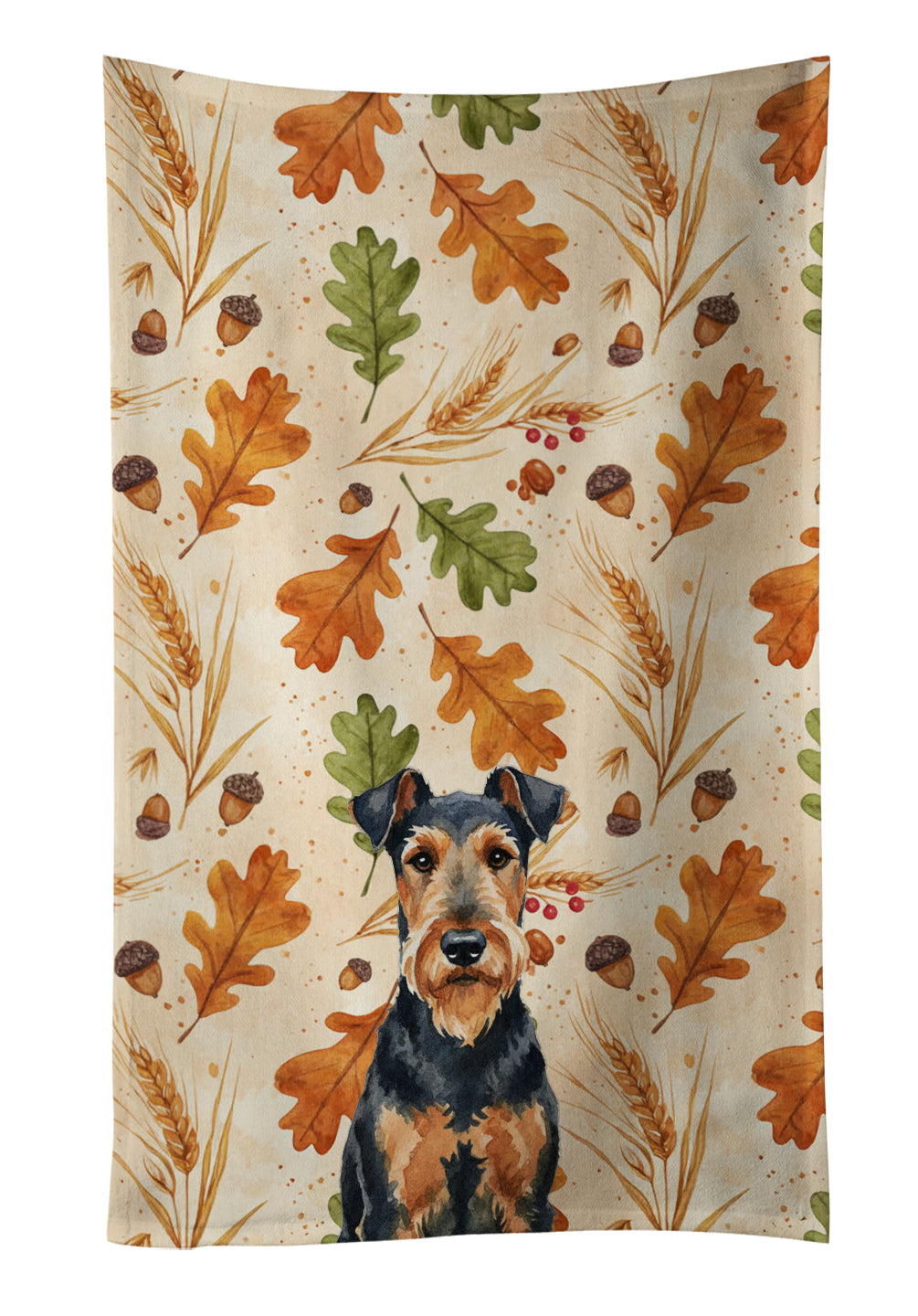 Caroline's Treasures Airedale Terrier Heirloom Fall Kitchen Towel
